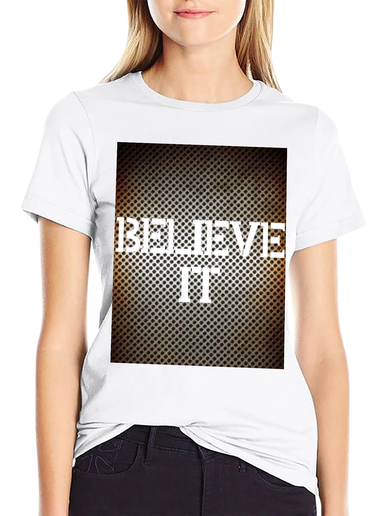 Believe It Graphic Print Black T-Shirt