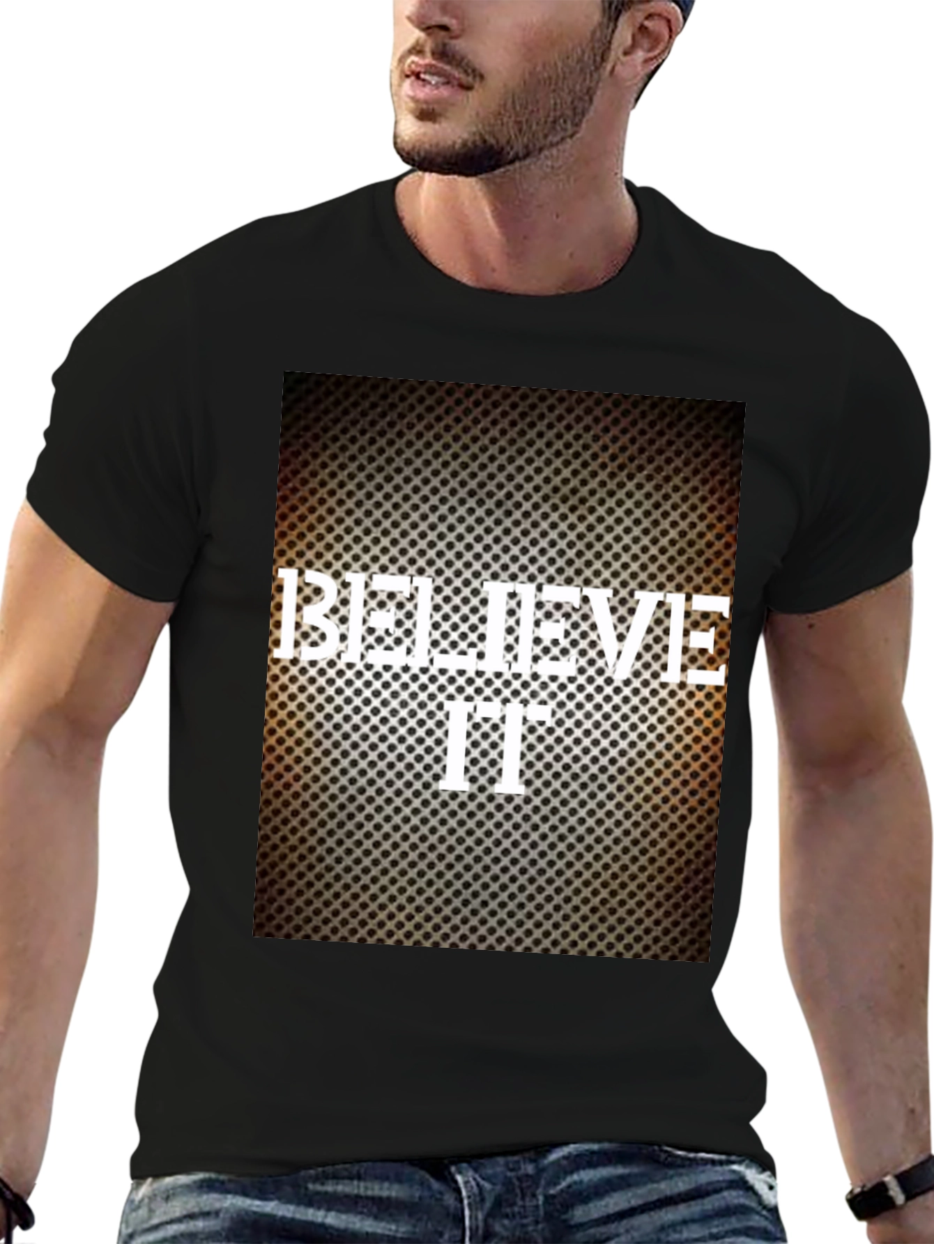 Believe It Graphic Print Black T-Shirt