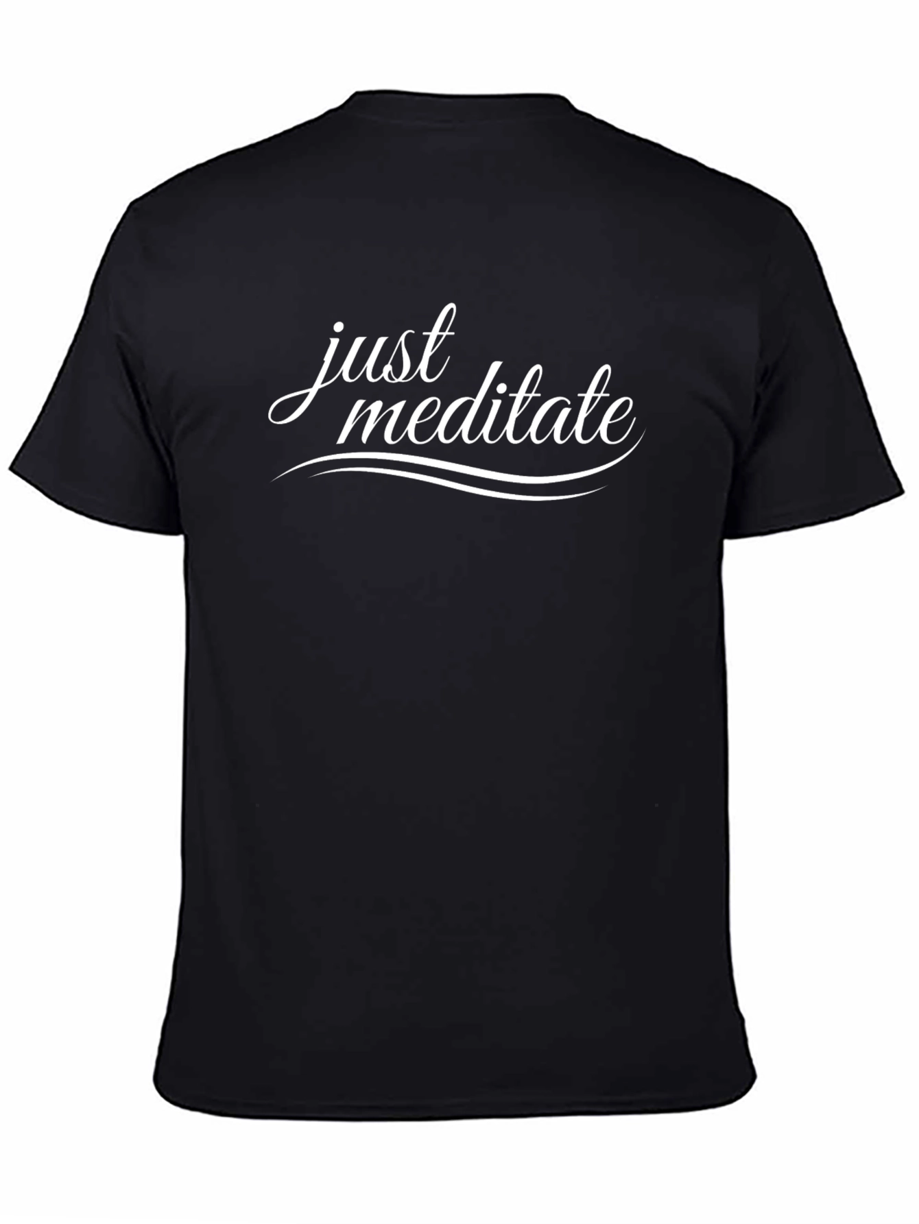 Just Meditate Black T-Shirt - Relax & Focus