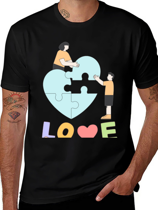 Autism Awareness Puzzle Piece Heart Love T-Shirt