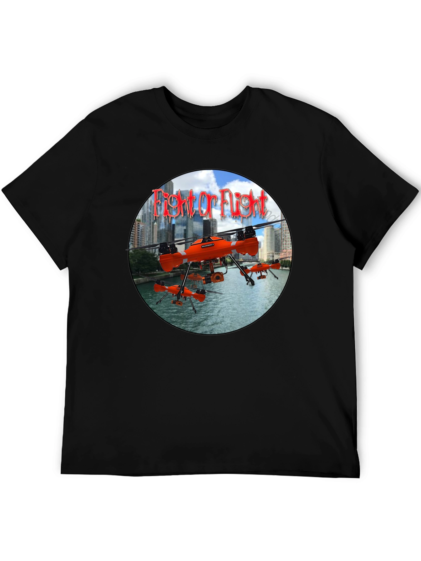 Fight or Flight Drone Graphic T-Shirt