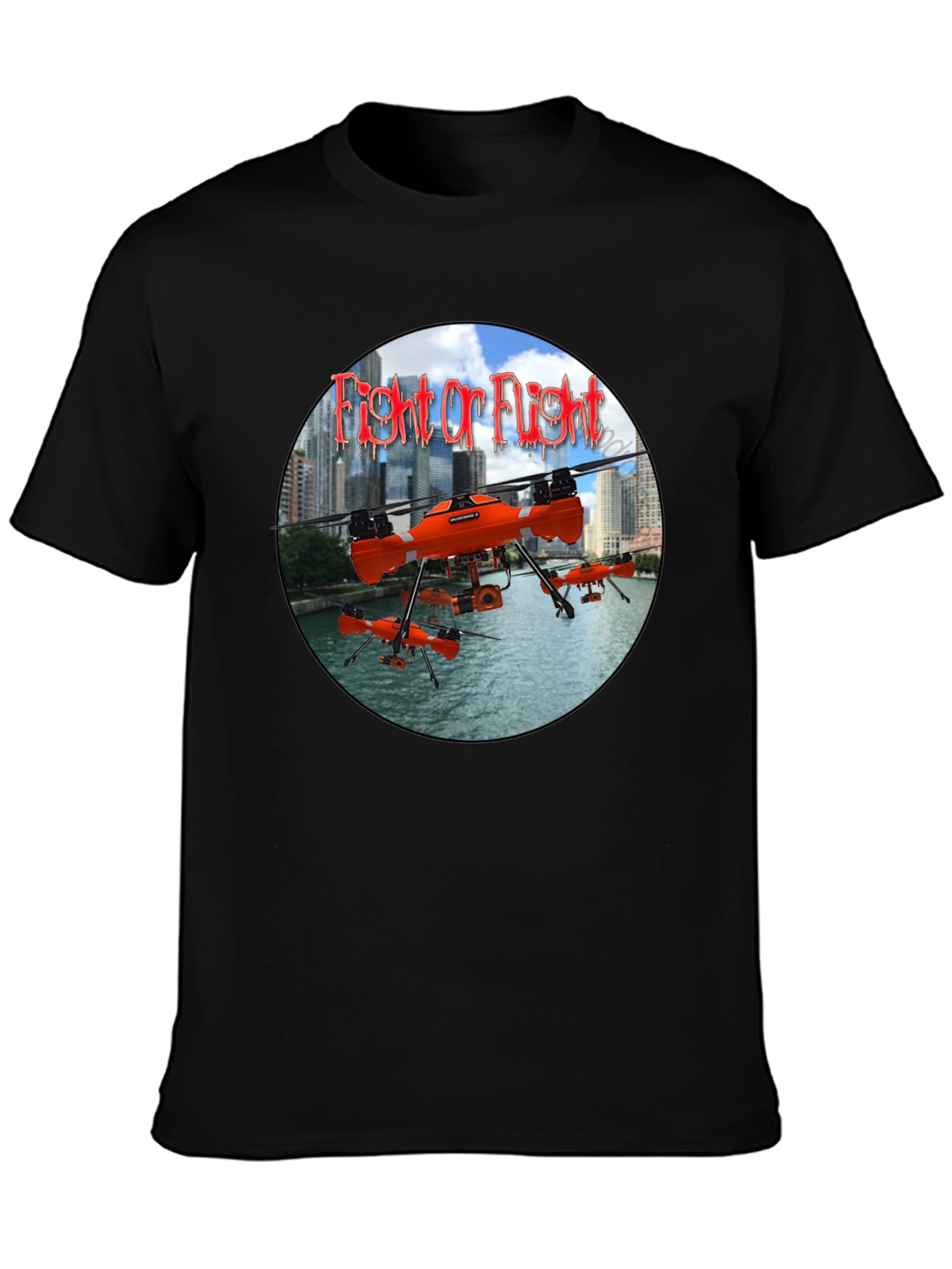 Fight or Flight Drone Graphic T-Shirt