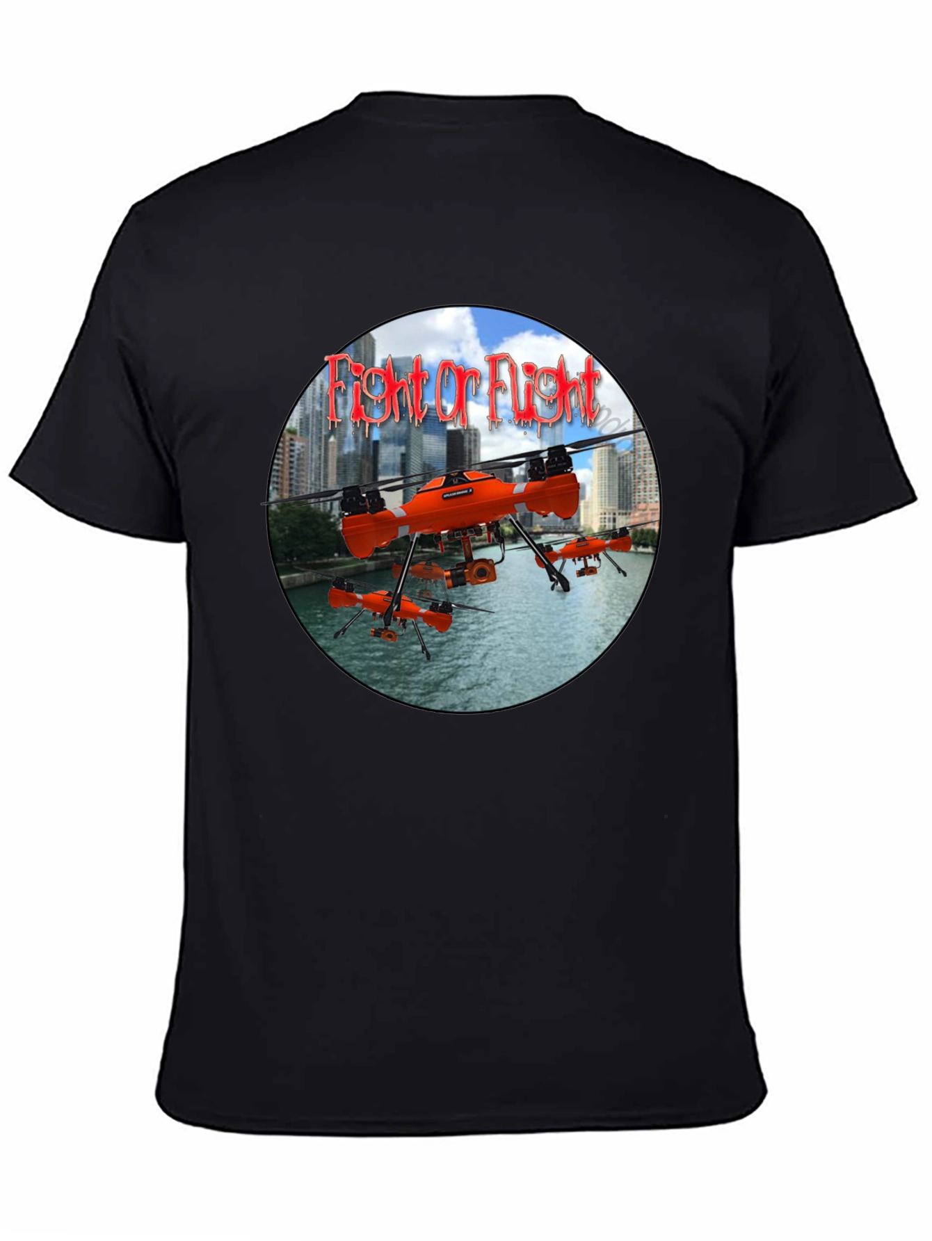 Fight or Flight Drone Graphic T-Shirt
