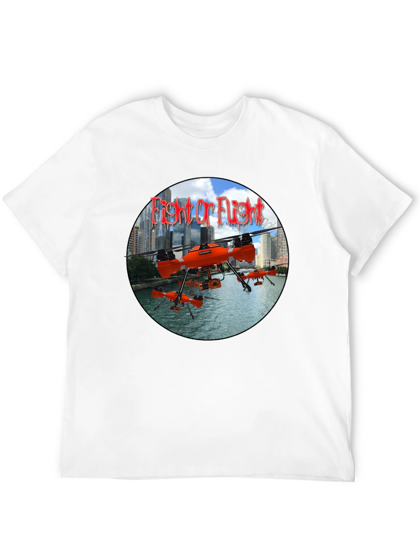 Fight or Flight Drone Graphic T-Shirt