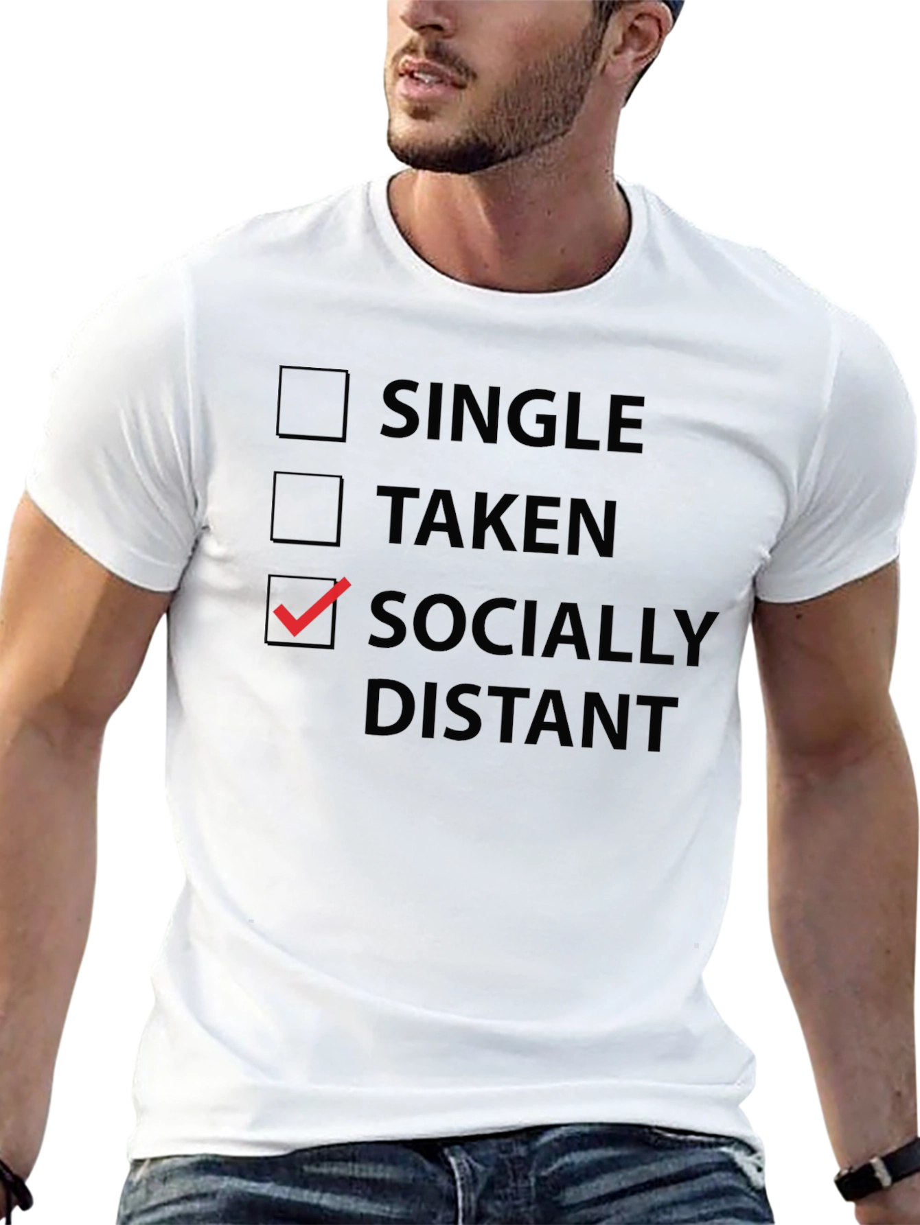 Socially Distant Graphic Tee - Novelty T-Shirt