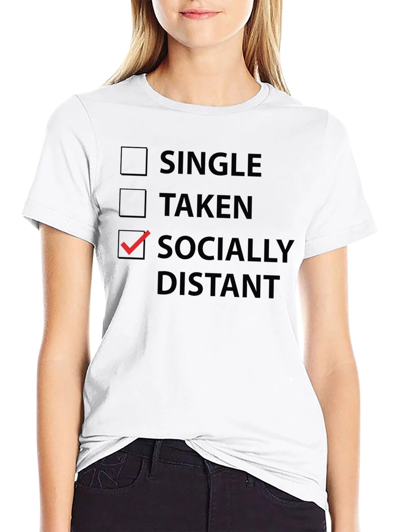Socially Distant Graphic Tee - Novelty T-Shirt