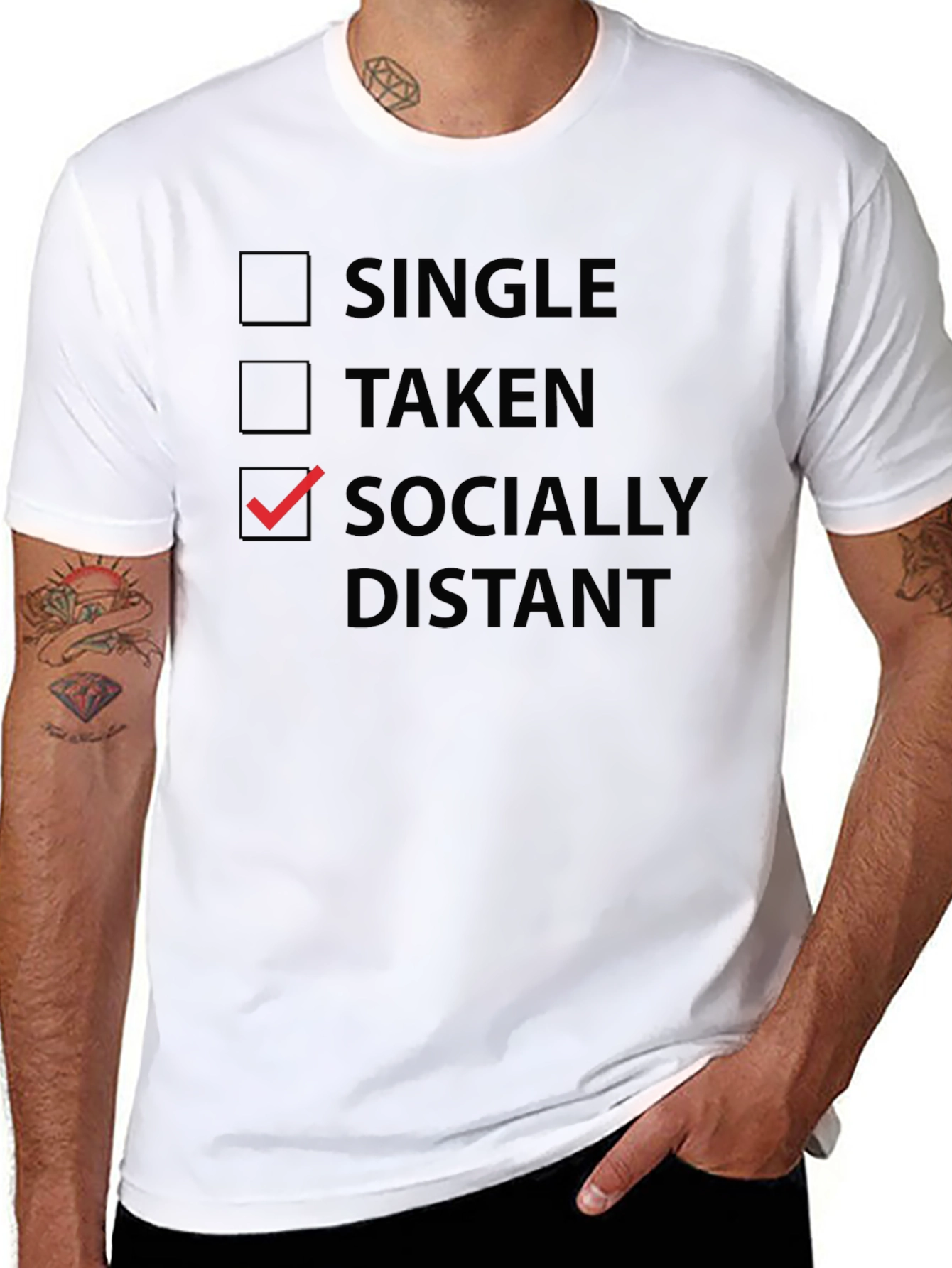 Socially Distant Graphic Tee - Novelty T-Shirt