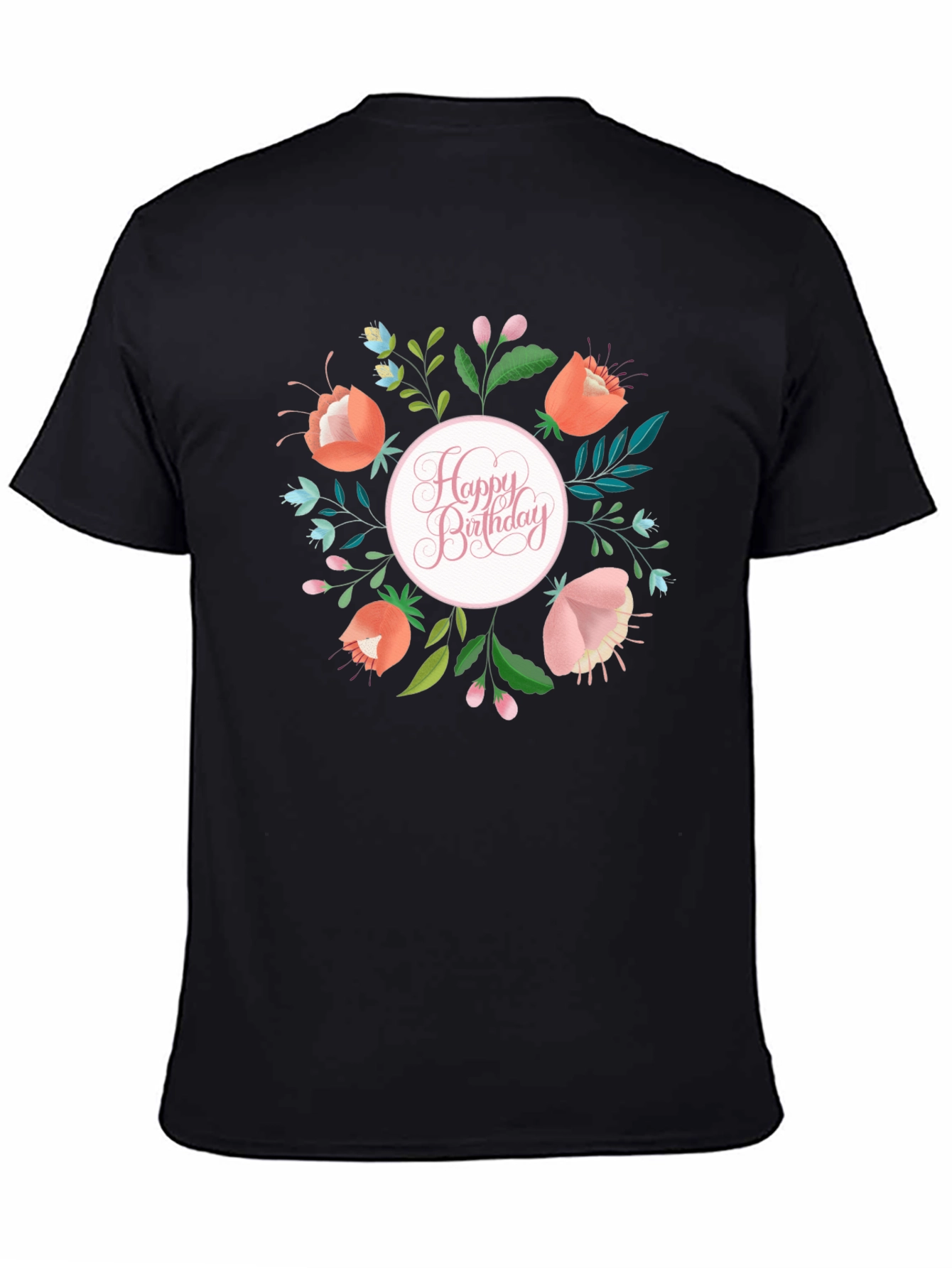 Floral Happy Birthday T-Shirt - Stylish Celebration