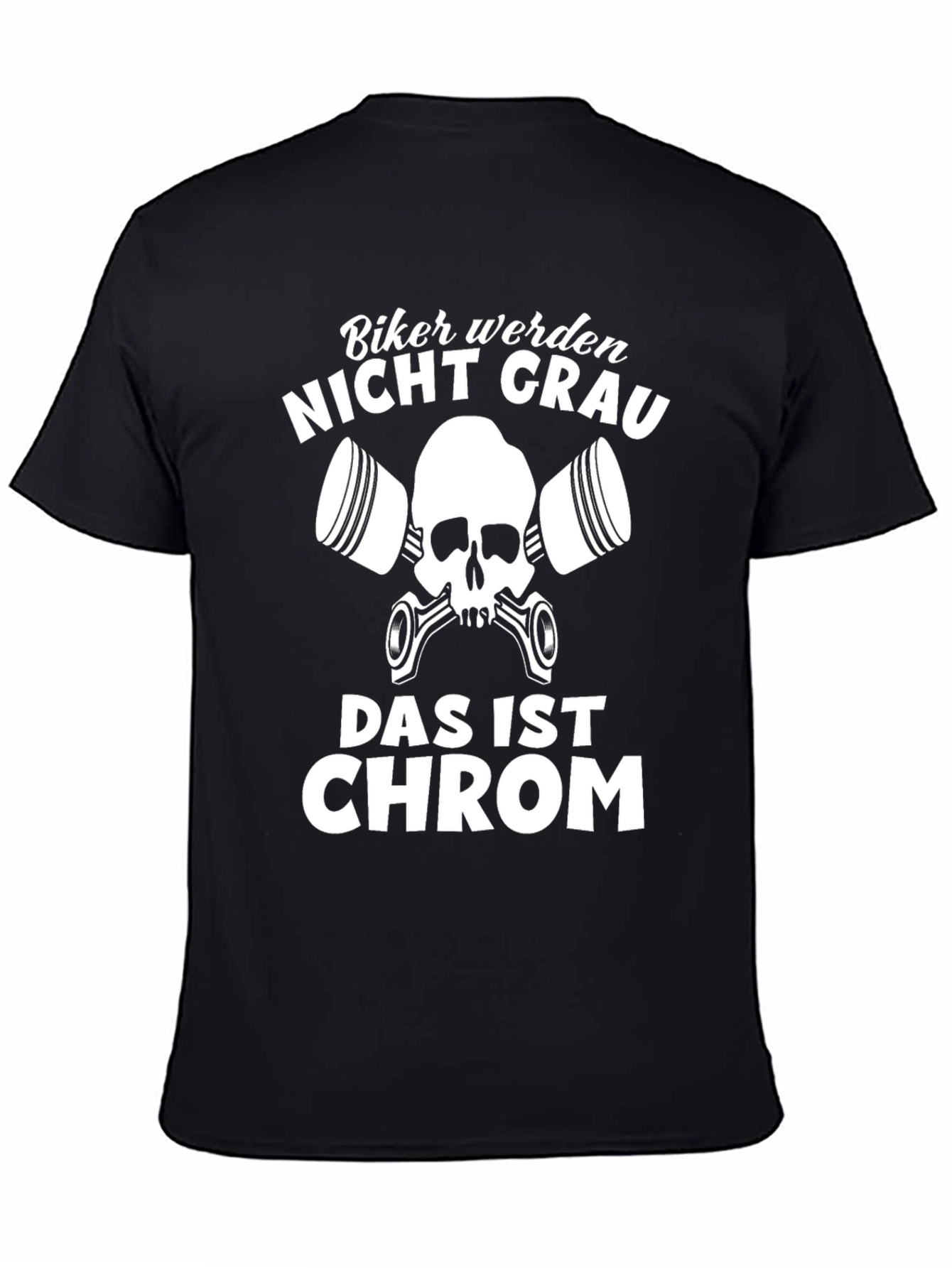 Biker Not Gray Chrome Black Graphic Tee