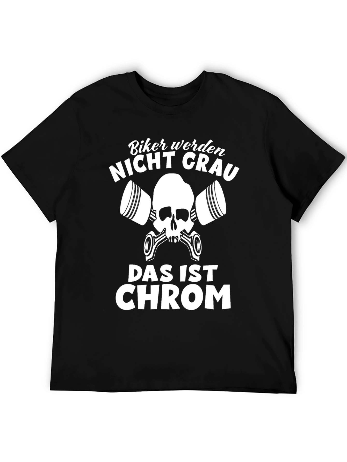 Biker Not Gray Chrome Black Graphic Tee