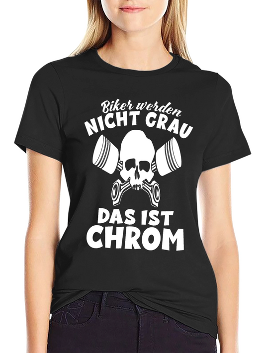 Biker Not Gray Chrome Black Graphic Tee