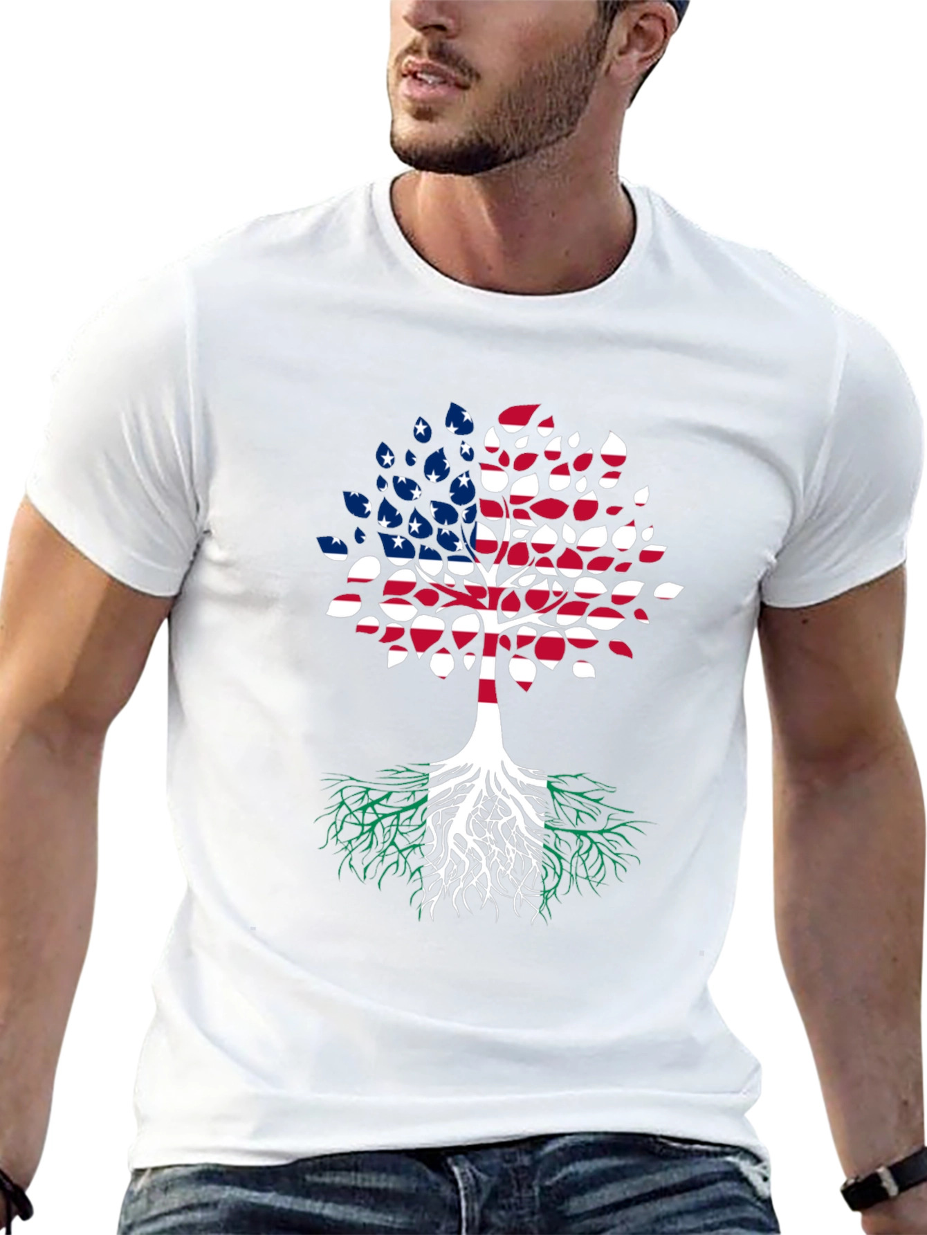 USA Roots T-Shirt Patriotic Graphic Tee
