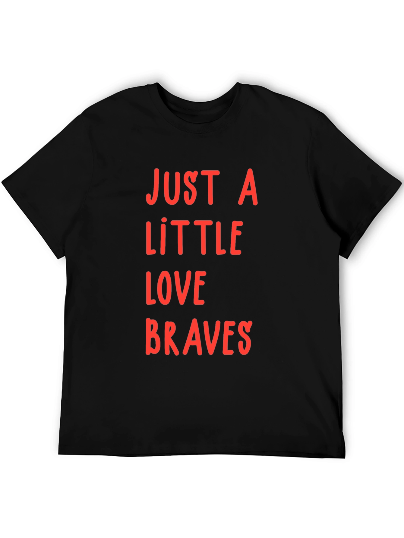 Just A Little Love Braves Black T-Shirt