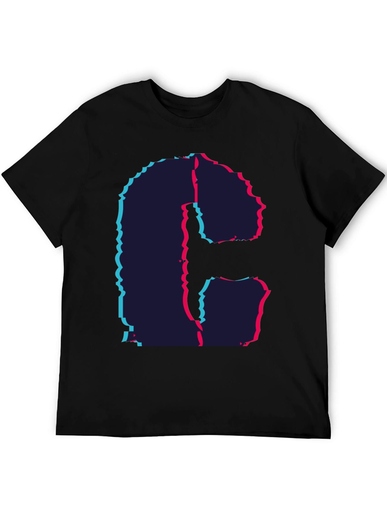 Glitch Letter T-Shirt - Modern Graphic Tee