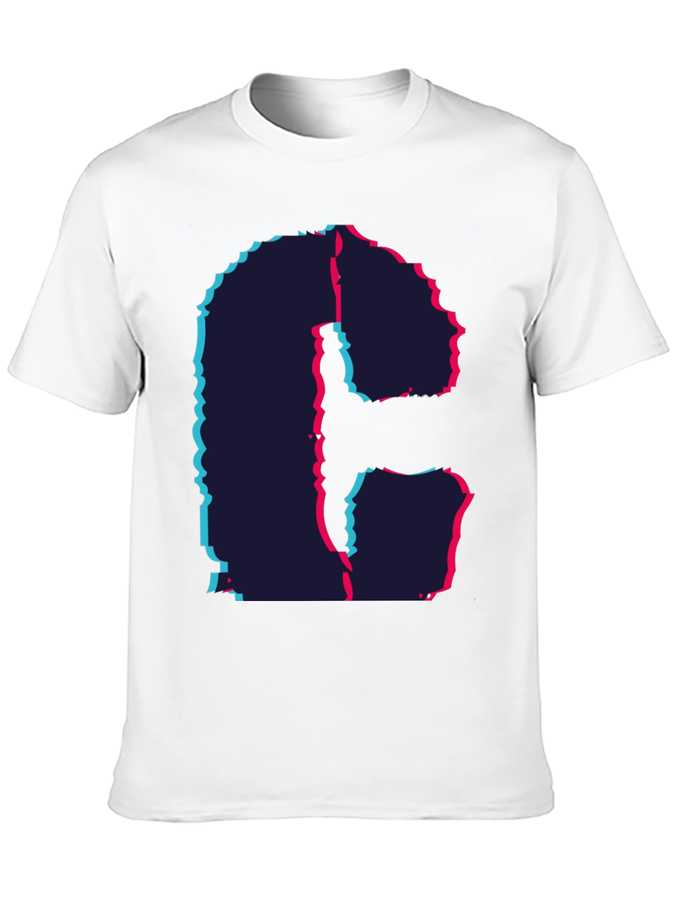 Glitch Letter T-Shirt - Modern Graphic Tee