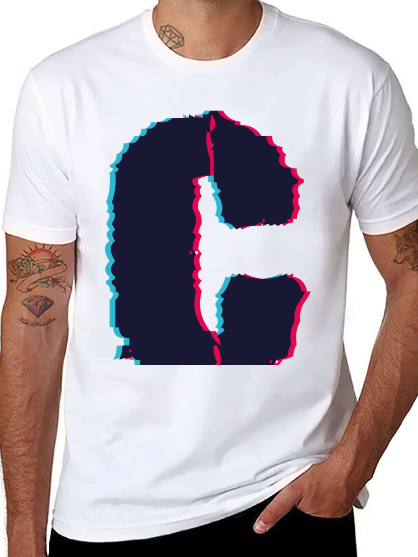 Glitch Letter T-Shirt - Modern Graphic Tee