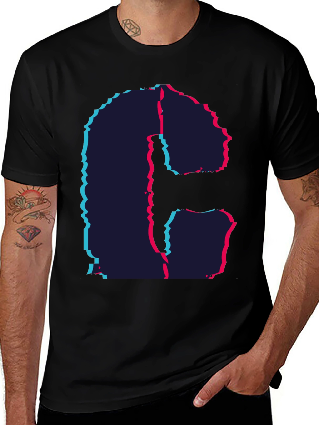 Glitch Letter T-Shirt - Modern Graphic Tee