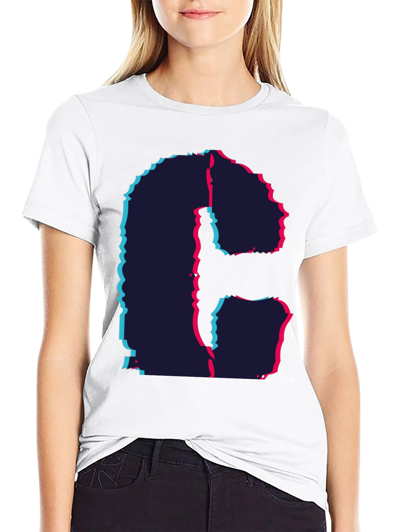 Glitch Letter T-Shirt - Modern Graphic Tee