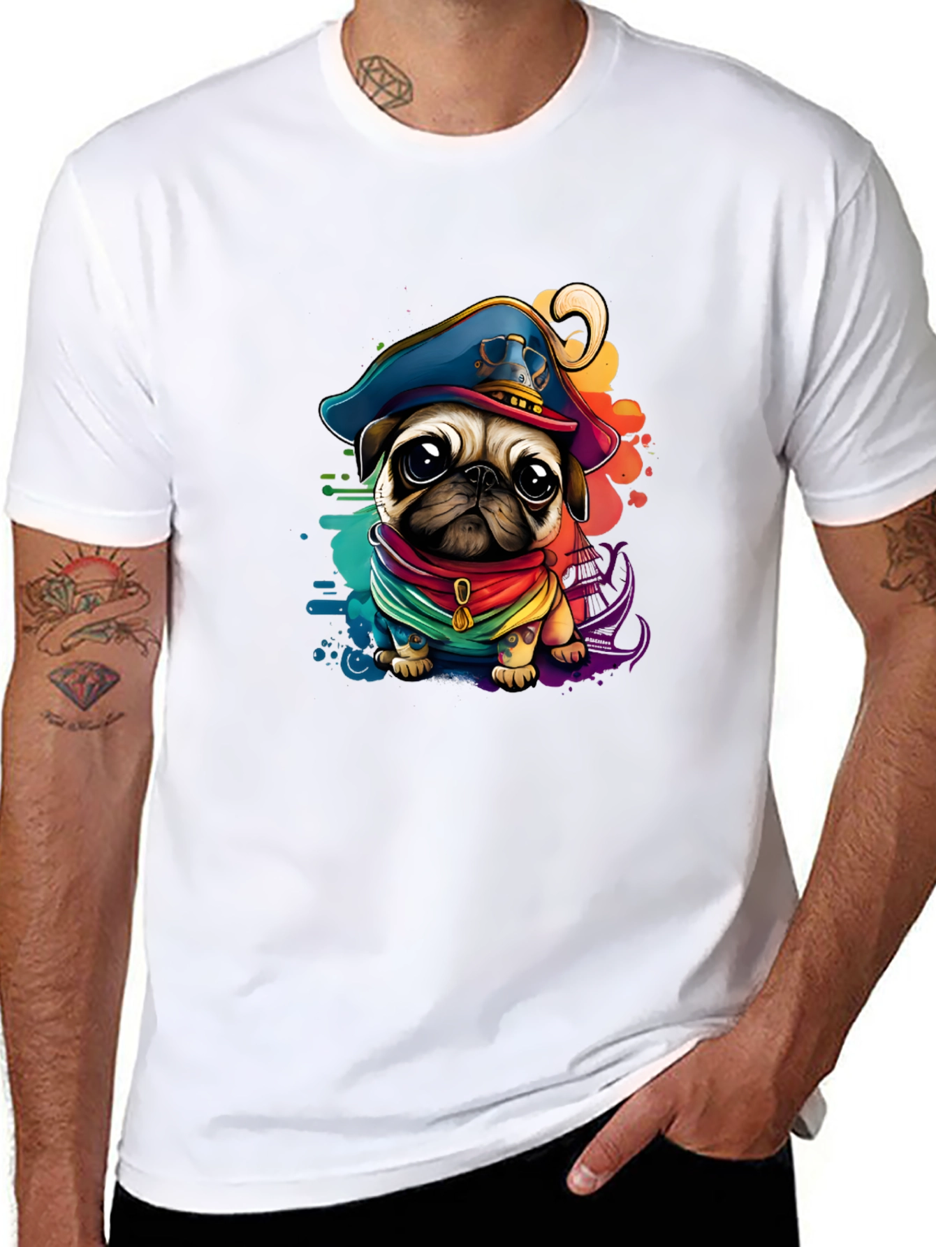 Pug Pirate Graphic Tee