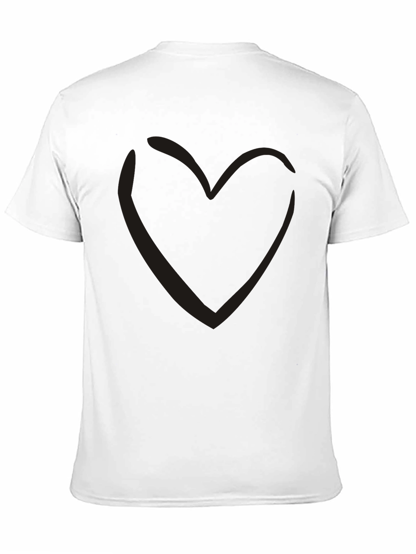 Black Heart Outline T-Shirt - Casual Style