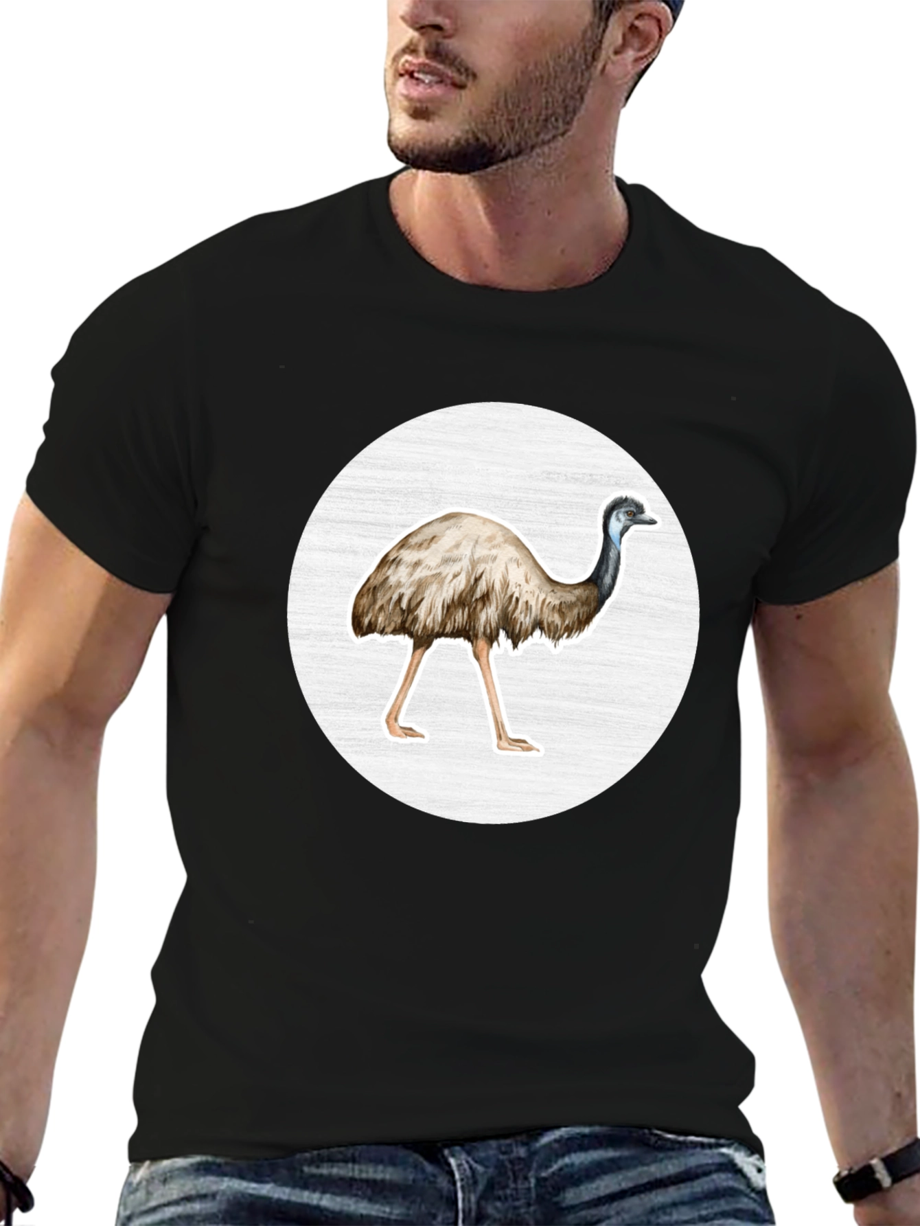 Emu Graphic Tee - Stylish Animal Print T-Shirt