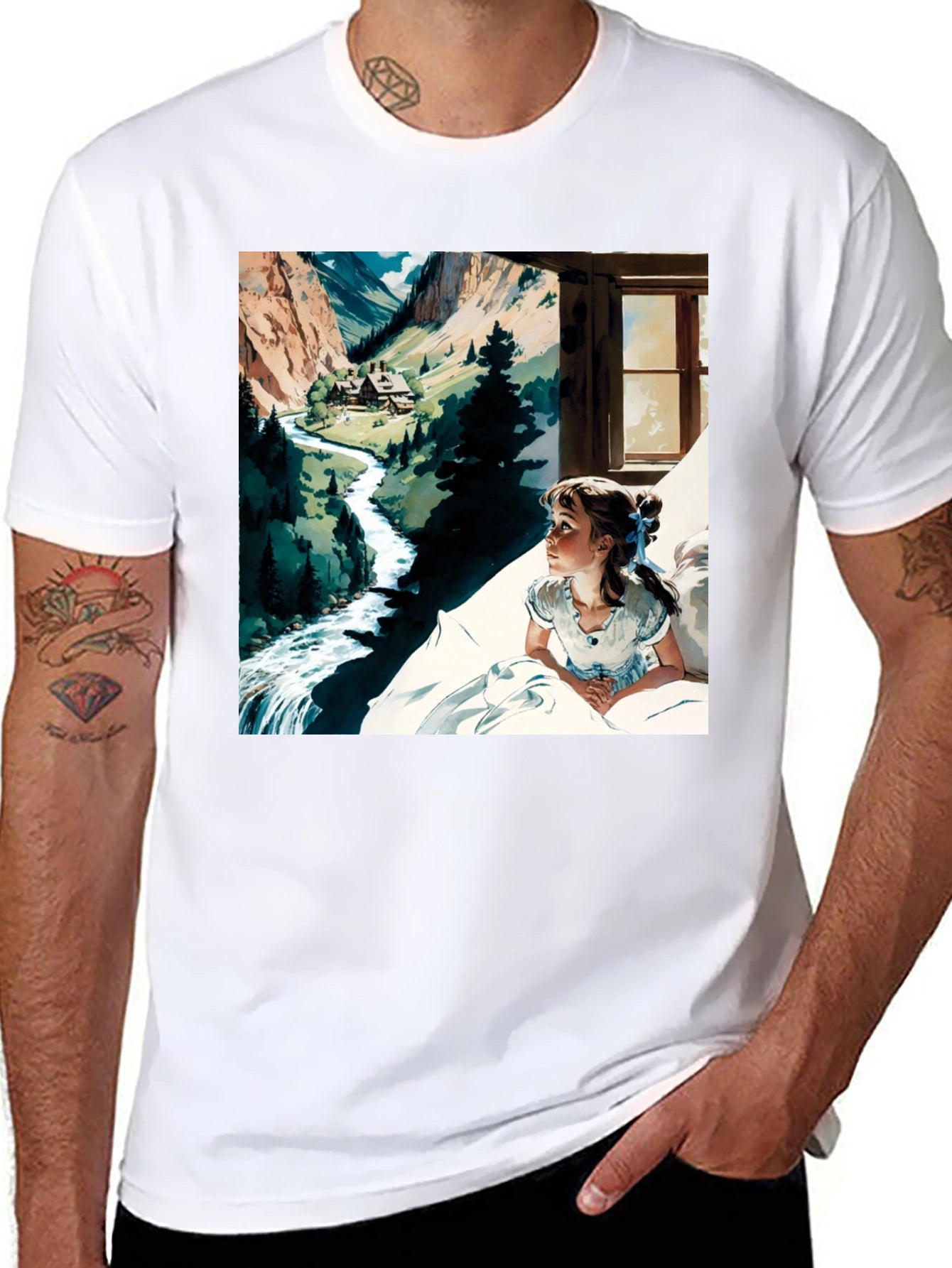 Heidi Inspired Graphic Tee - Classic Novel Art