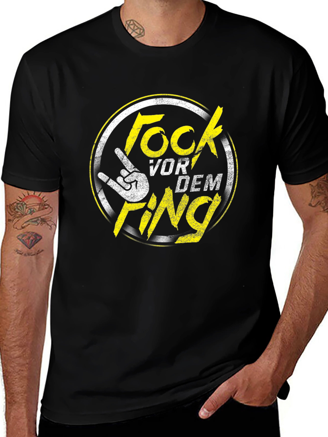 Rock Vor Dem Ring Black Graphic Tee