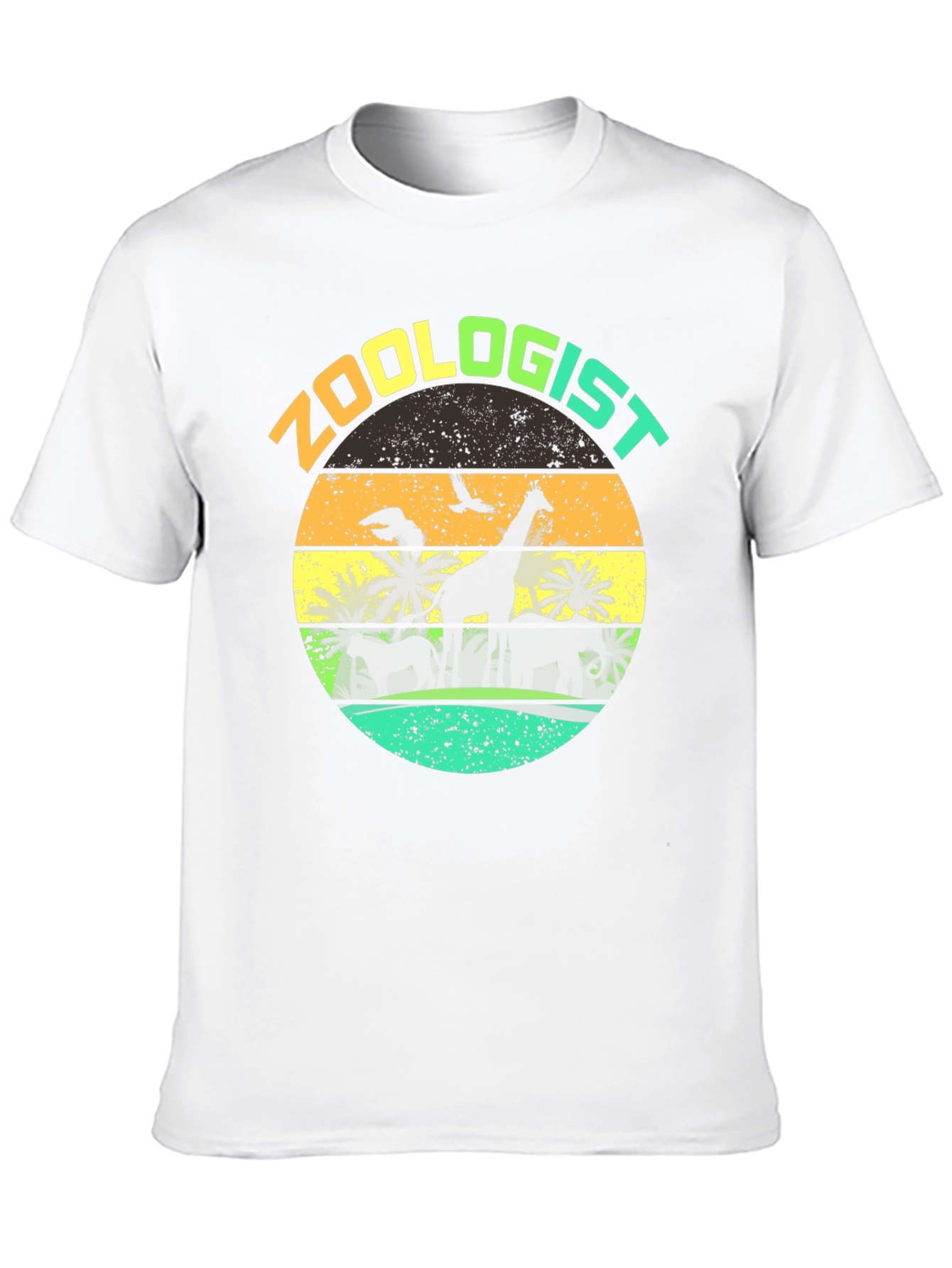 Zoologist Giraffe Sunset Graphic Tee