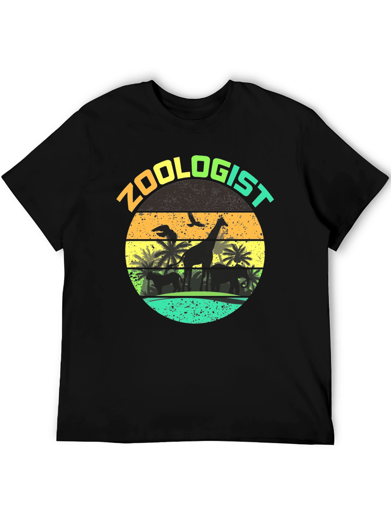 Zoologist Giraffe Sunset Graphic Tee