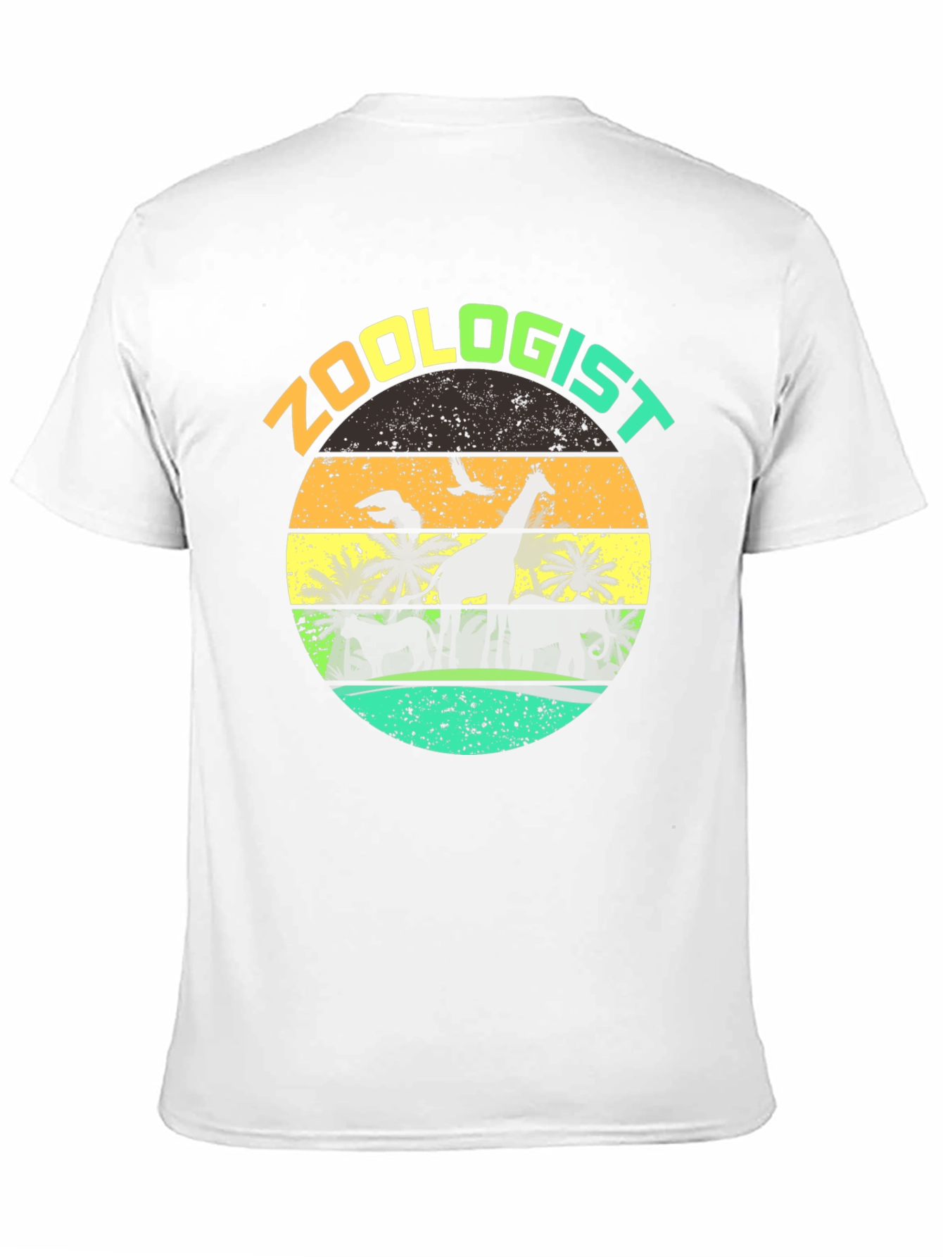 Zoologist Giraffe Sunset Graphic Tee