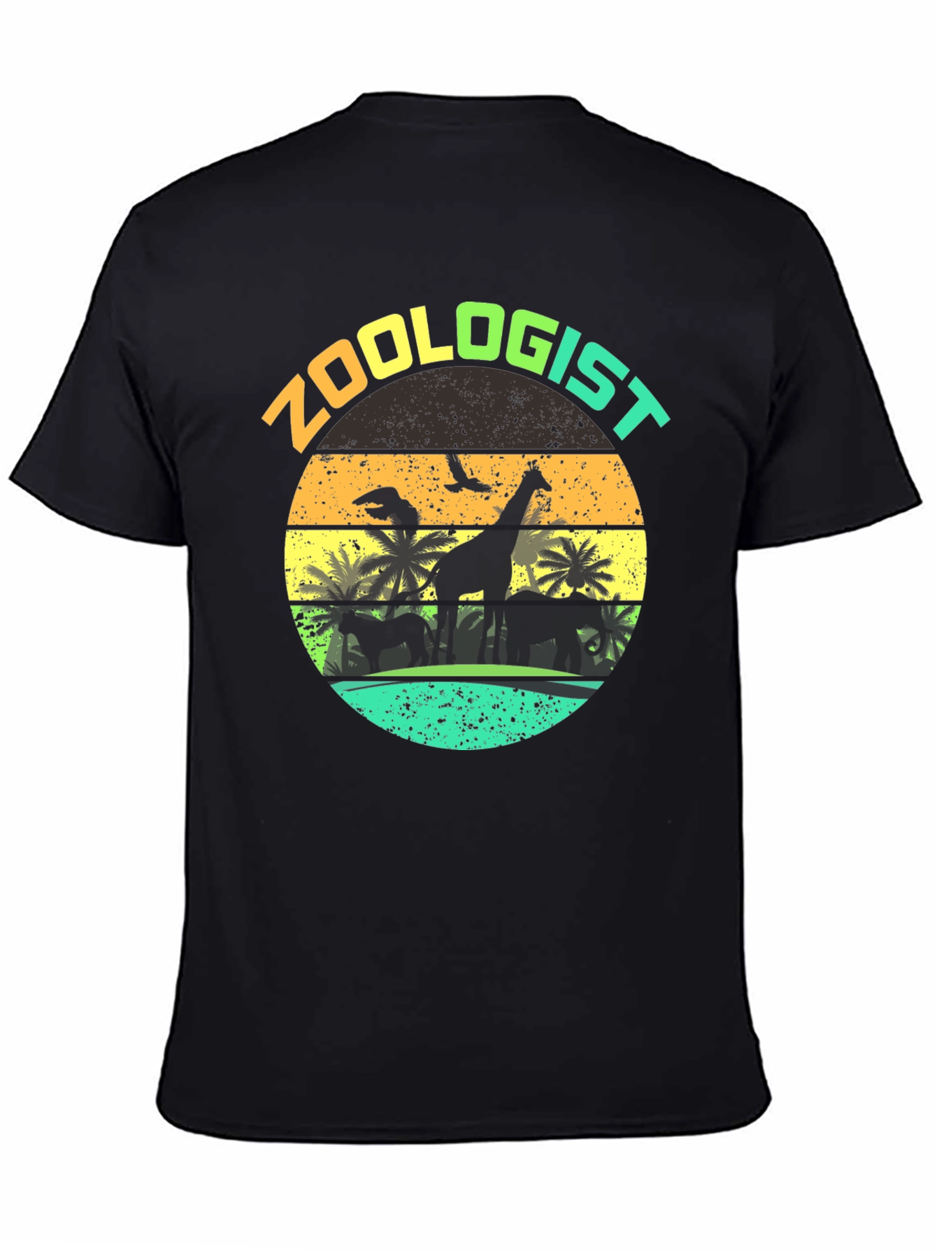 Zoologist Giraffe Sunset Graphic Tee