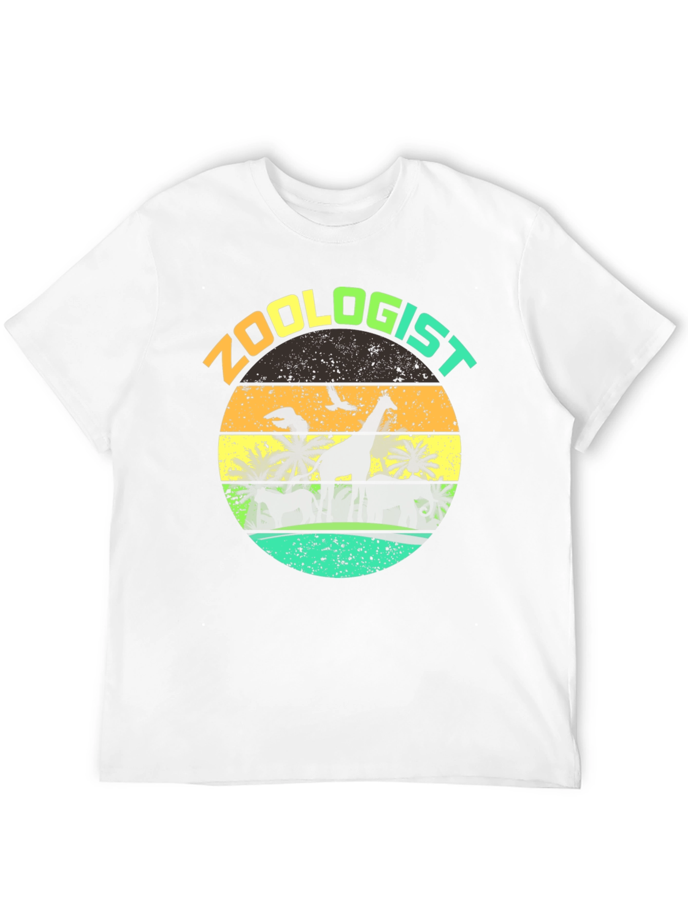 Zoologist Giraffe Sunset Graphic Tee