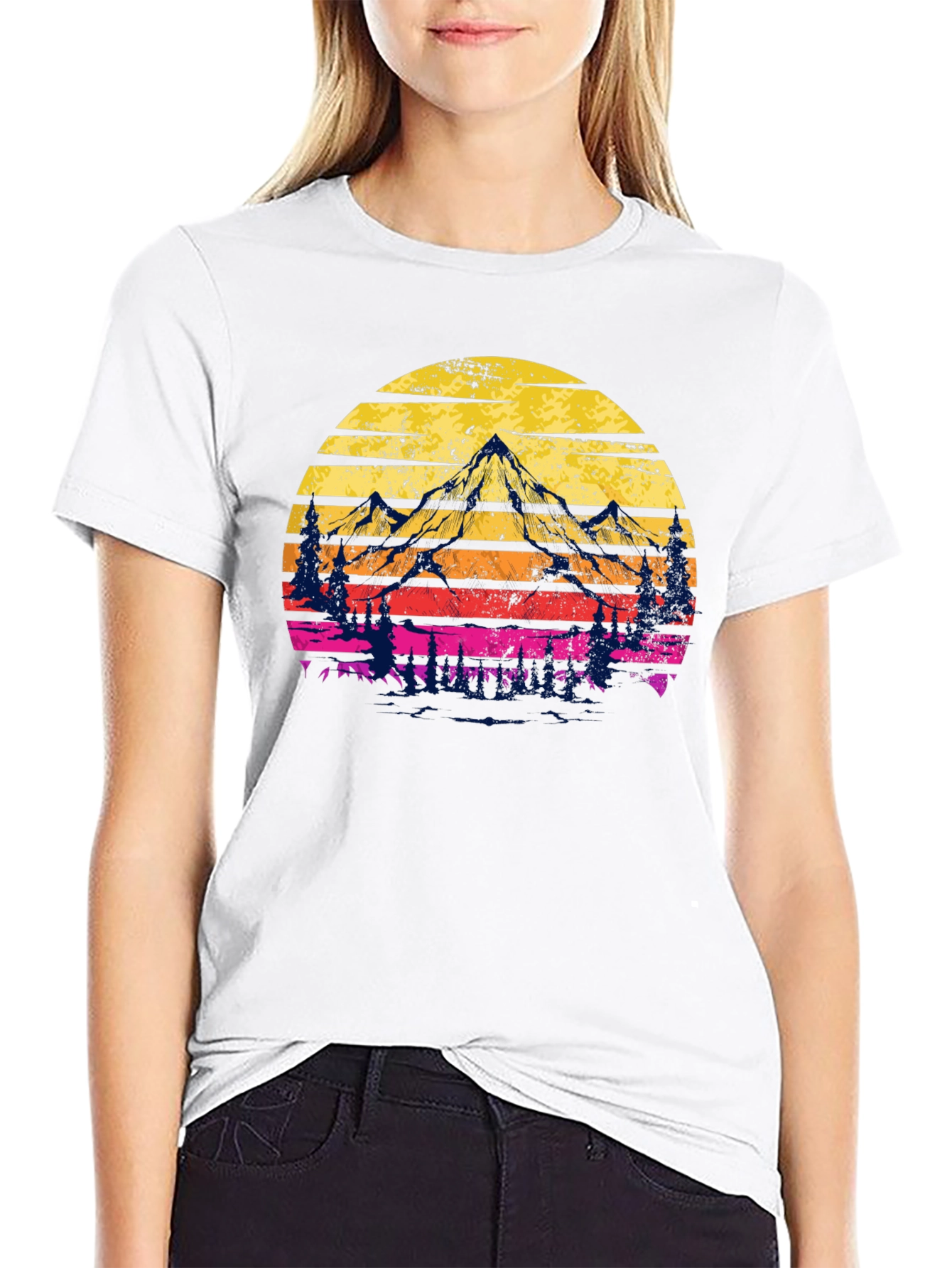 Sunset Mountain Graphic Tee - Adventure Awaits