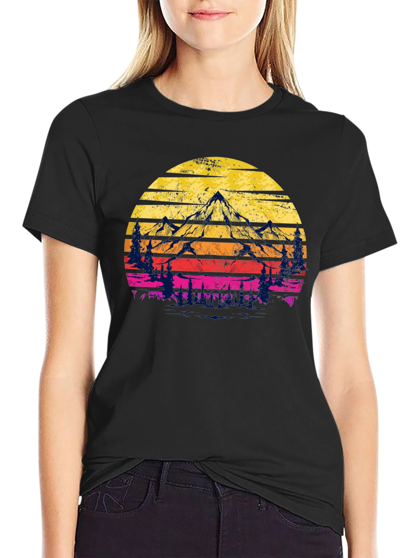 Sunset Mountain Graphic Tee - Adventure Awaits