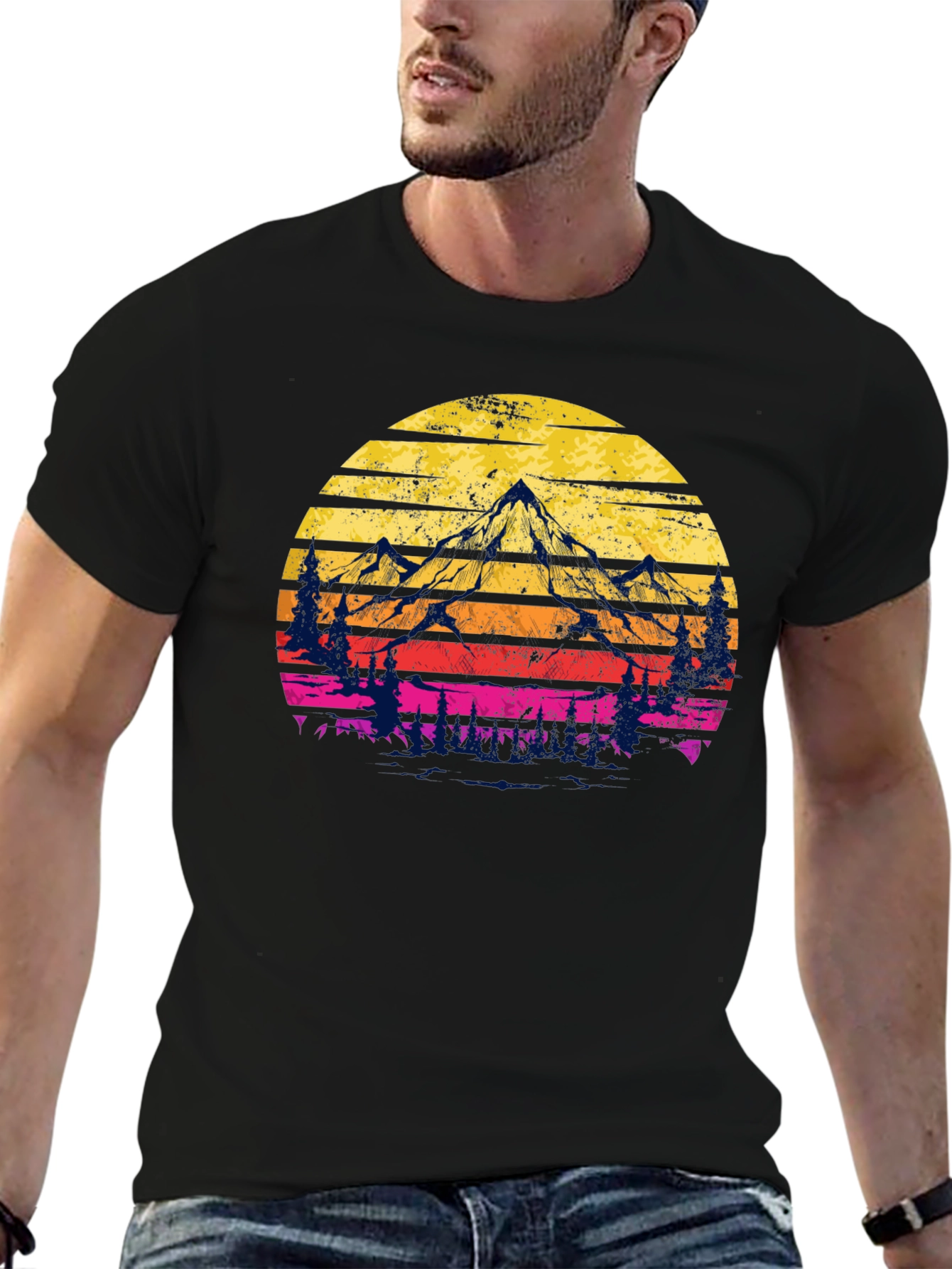 Sunset Mountain Graphic Tee - Adventure Awaits