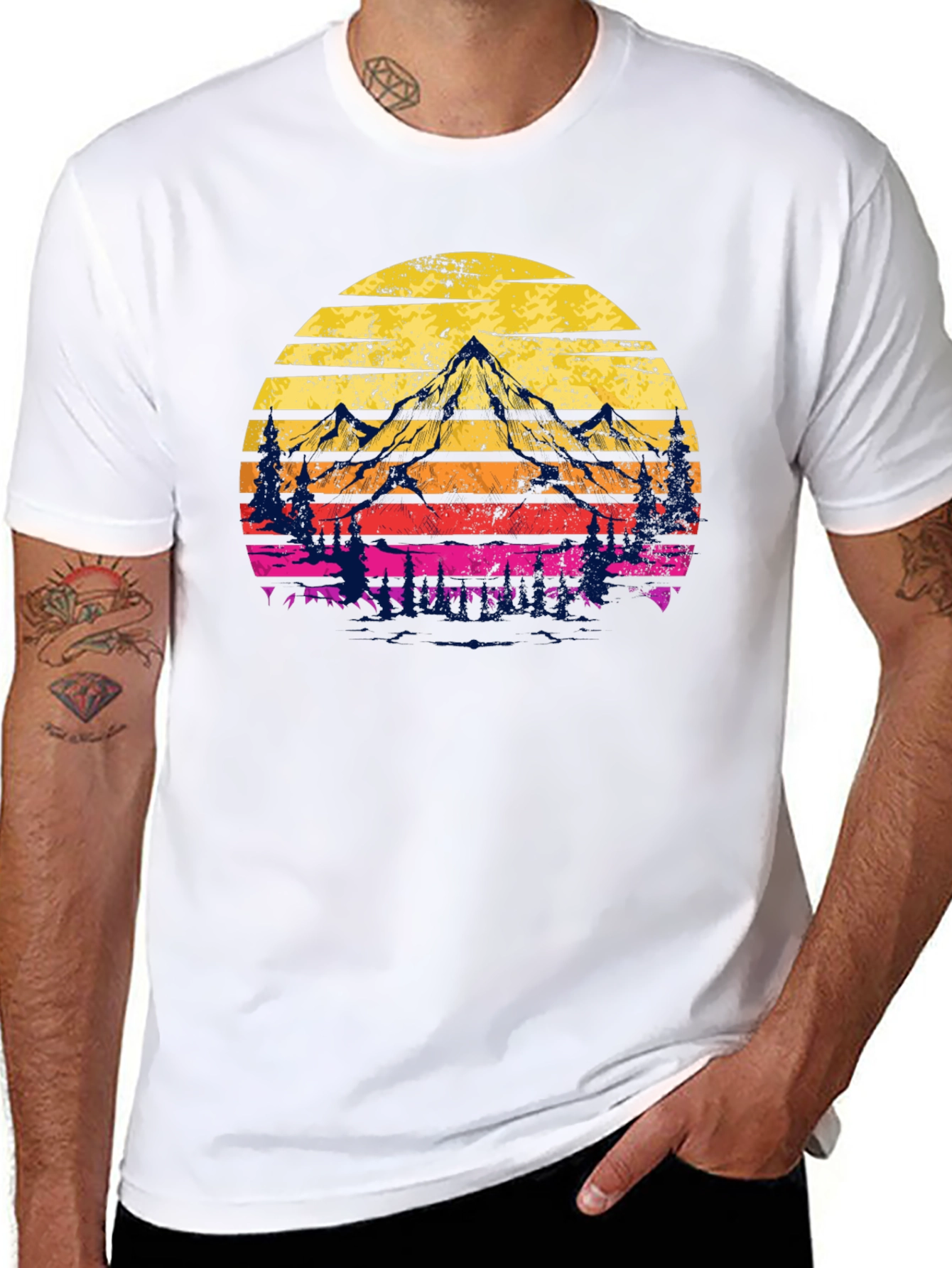 Sunset Mountain Graphic Tee - Adventure Awaits