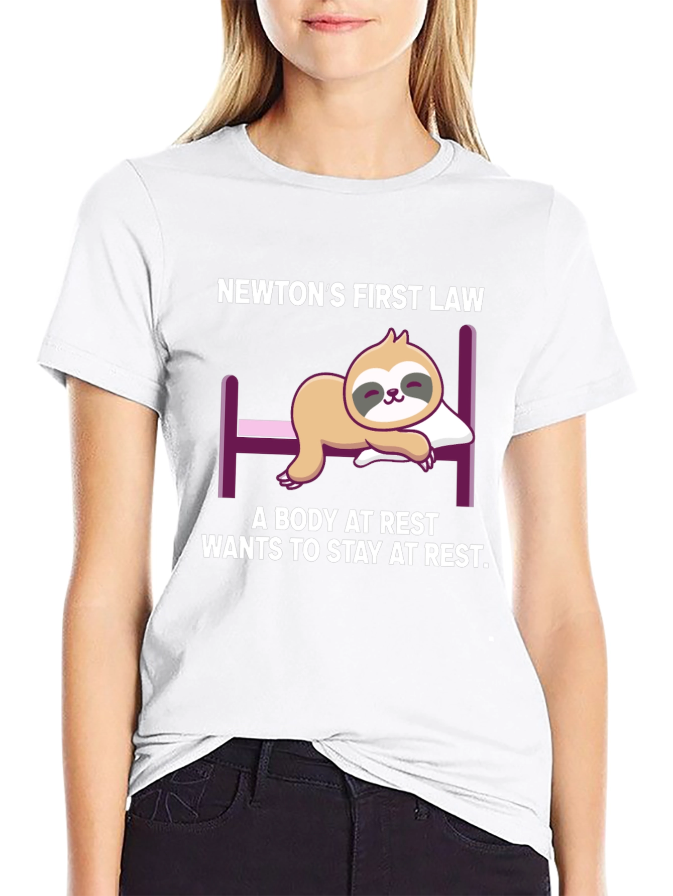 Newtons First Law Sloth T-Shirt: Restful Physics