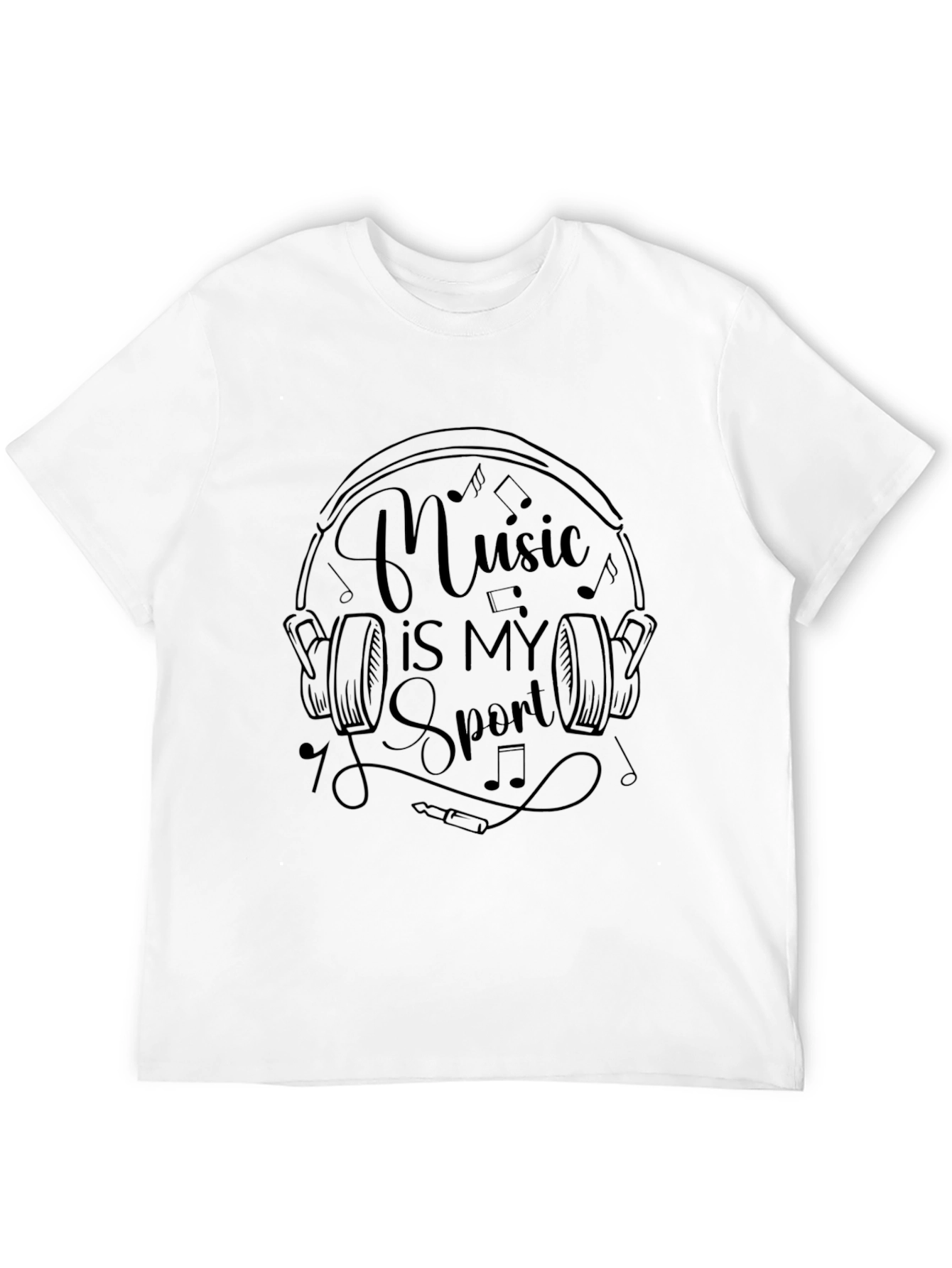 Music Is My Sport Black T-Shirt