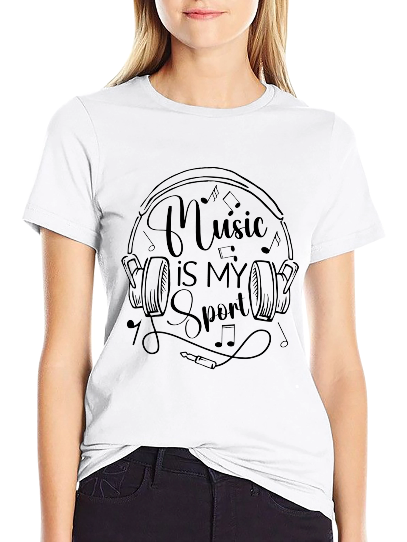 Music Is My Sport Black T-Shirt
