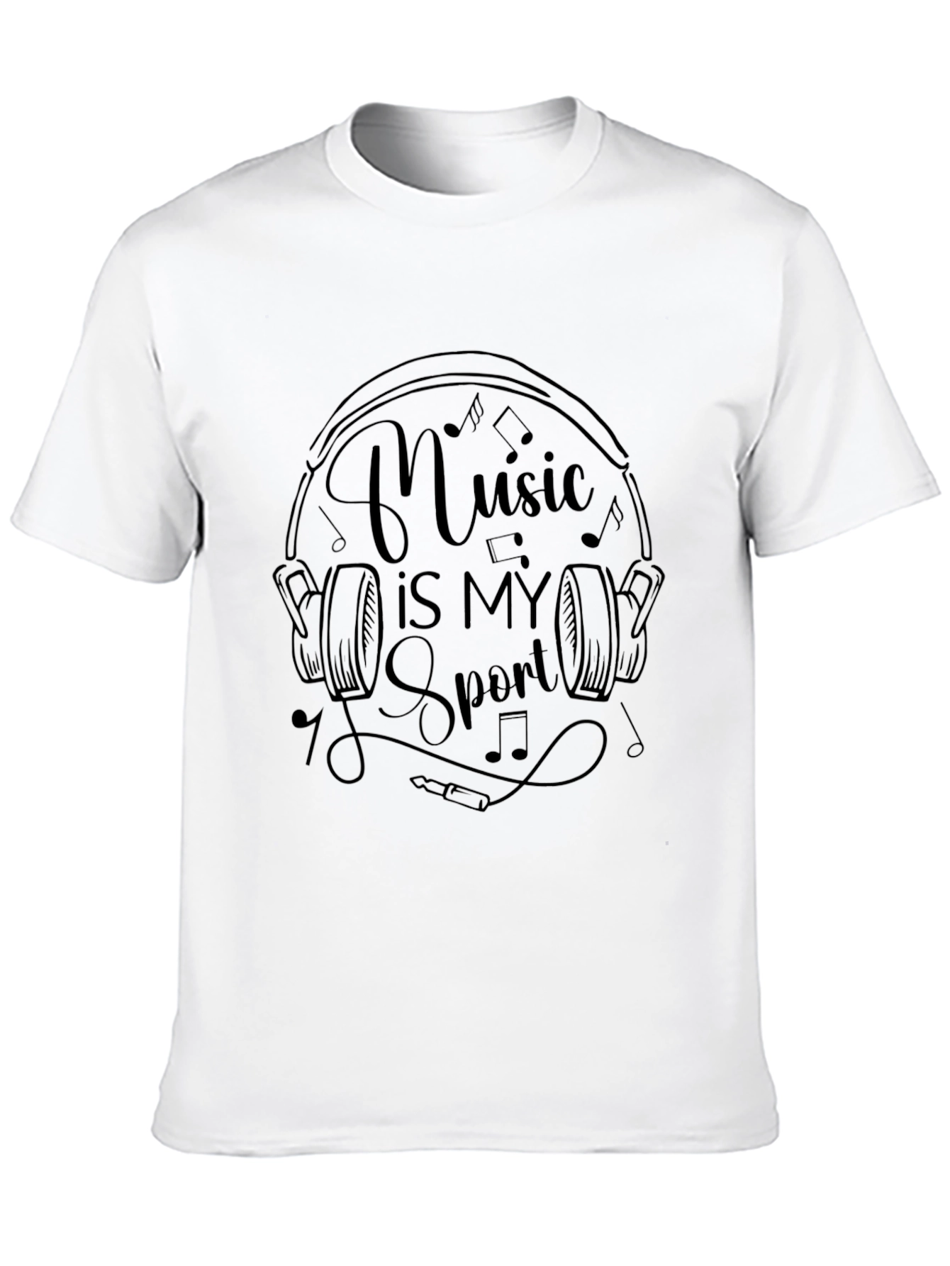 Music Is My Sport Black T-Shirt
