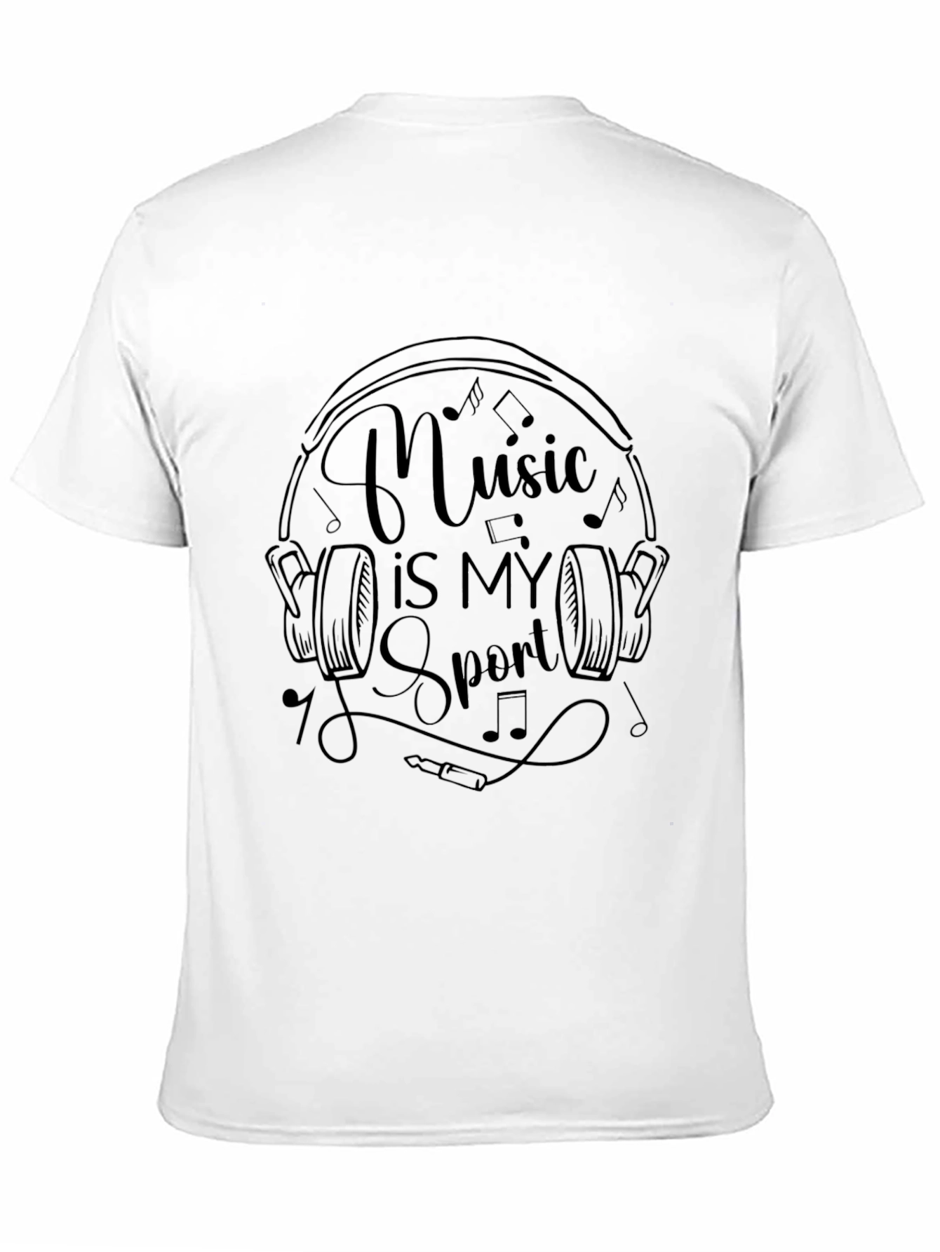 Music Is My Sport Black T-Shirt