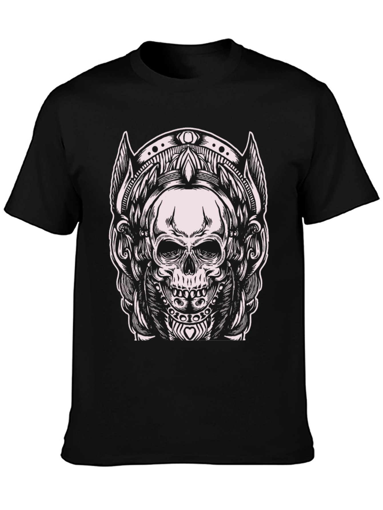 Skull Graphic Tee - Black Cotton Blend T-Shirt