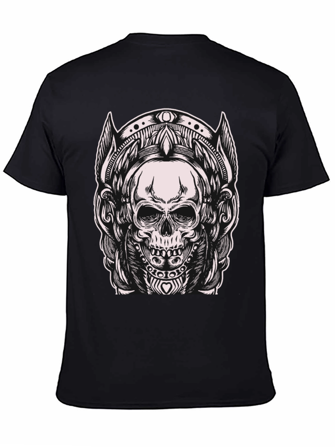 Skull Graphic Tee - Black Cotton Blend T-Shirt