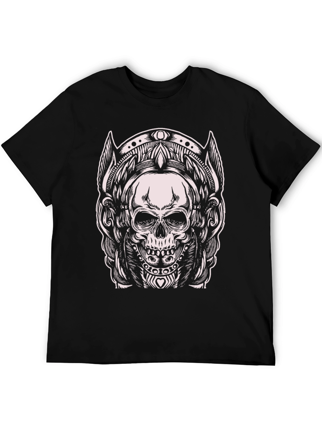 Skull Graphic Tee - Black Cotton Blend T-Shirt