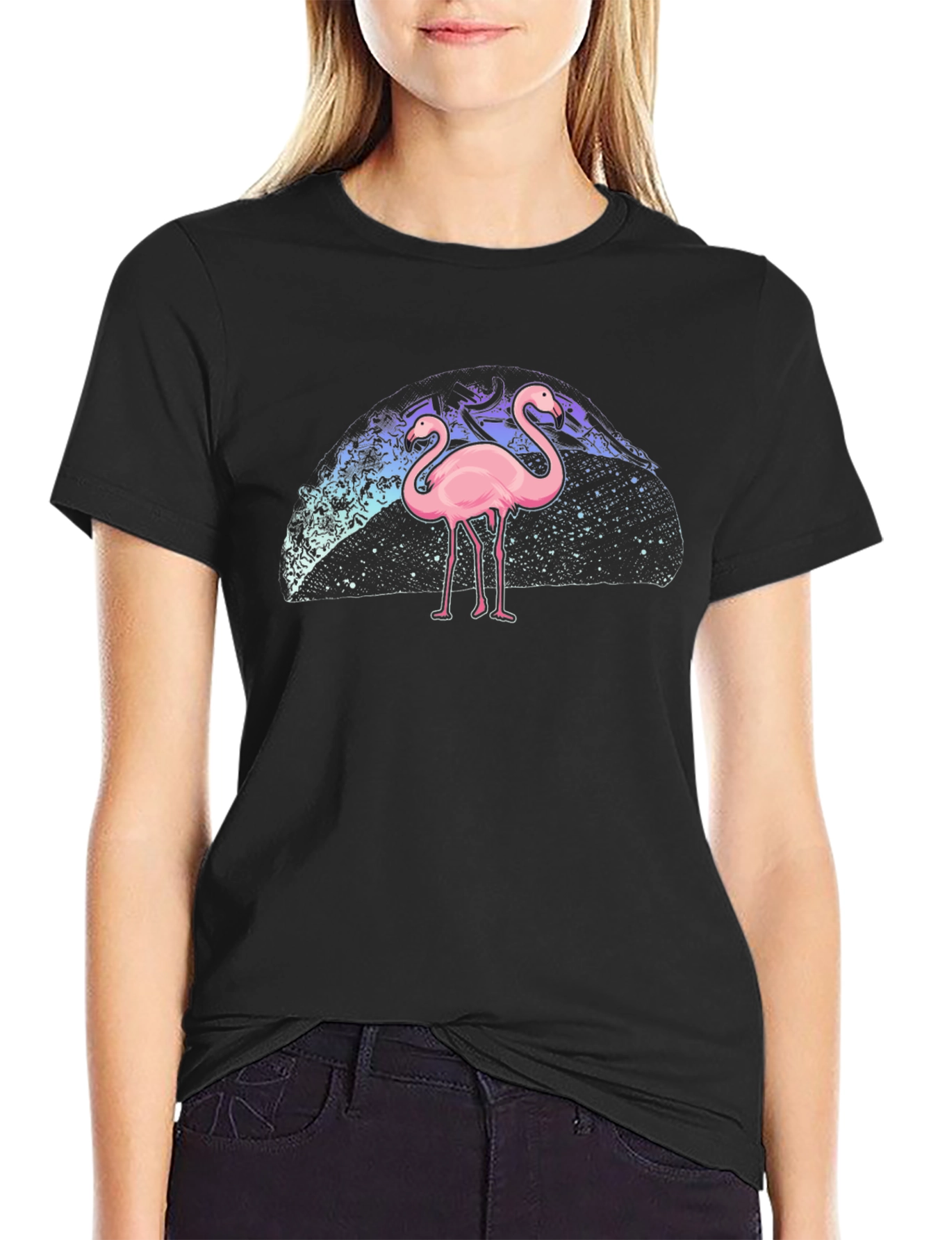 Flamingo Galaxy Print Tee