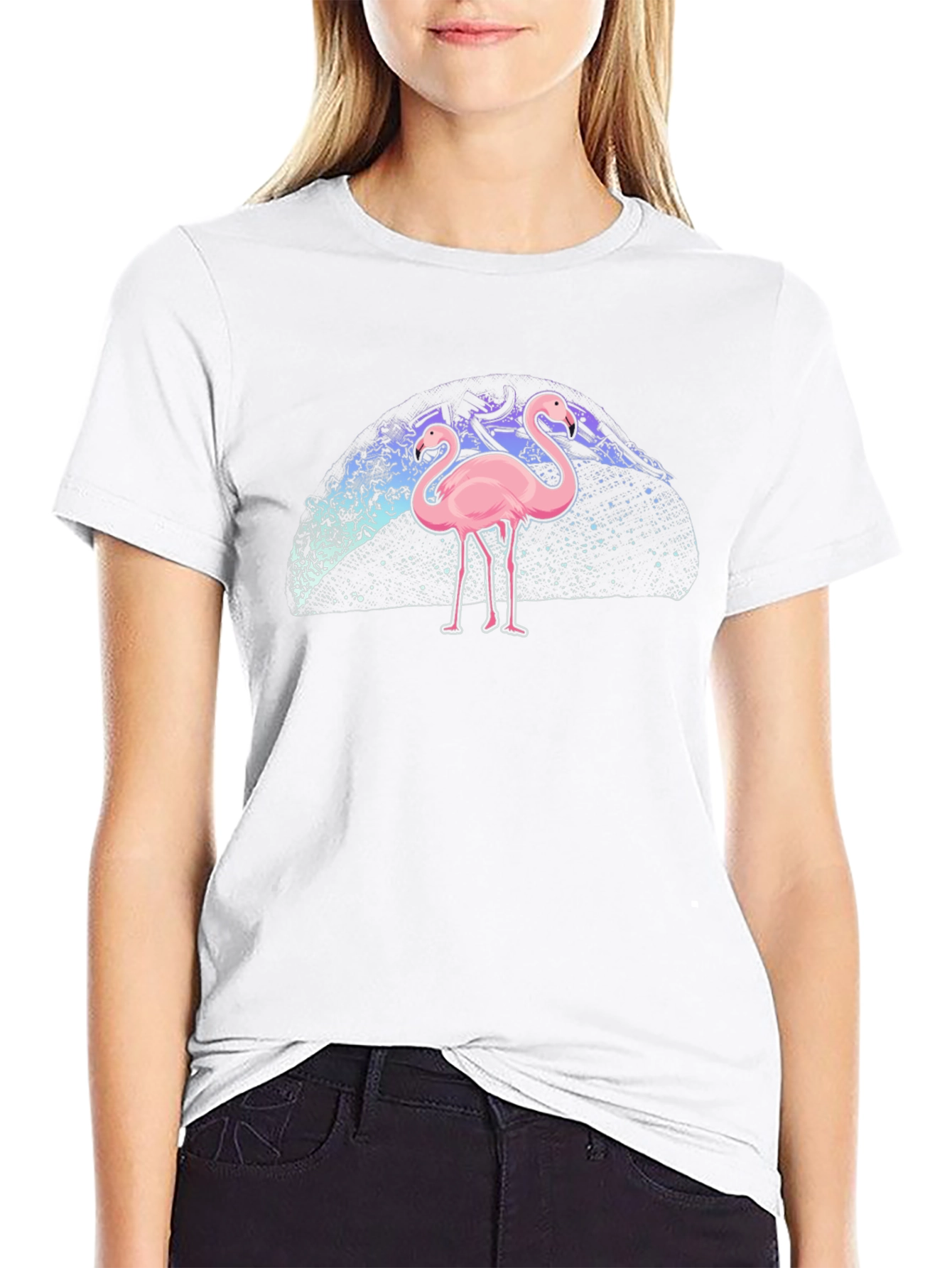 Flamingo Galaxy Print Tee