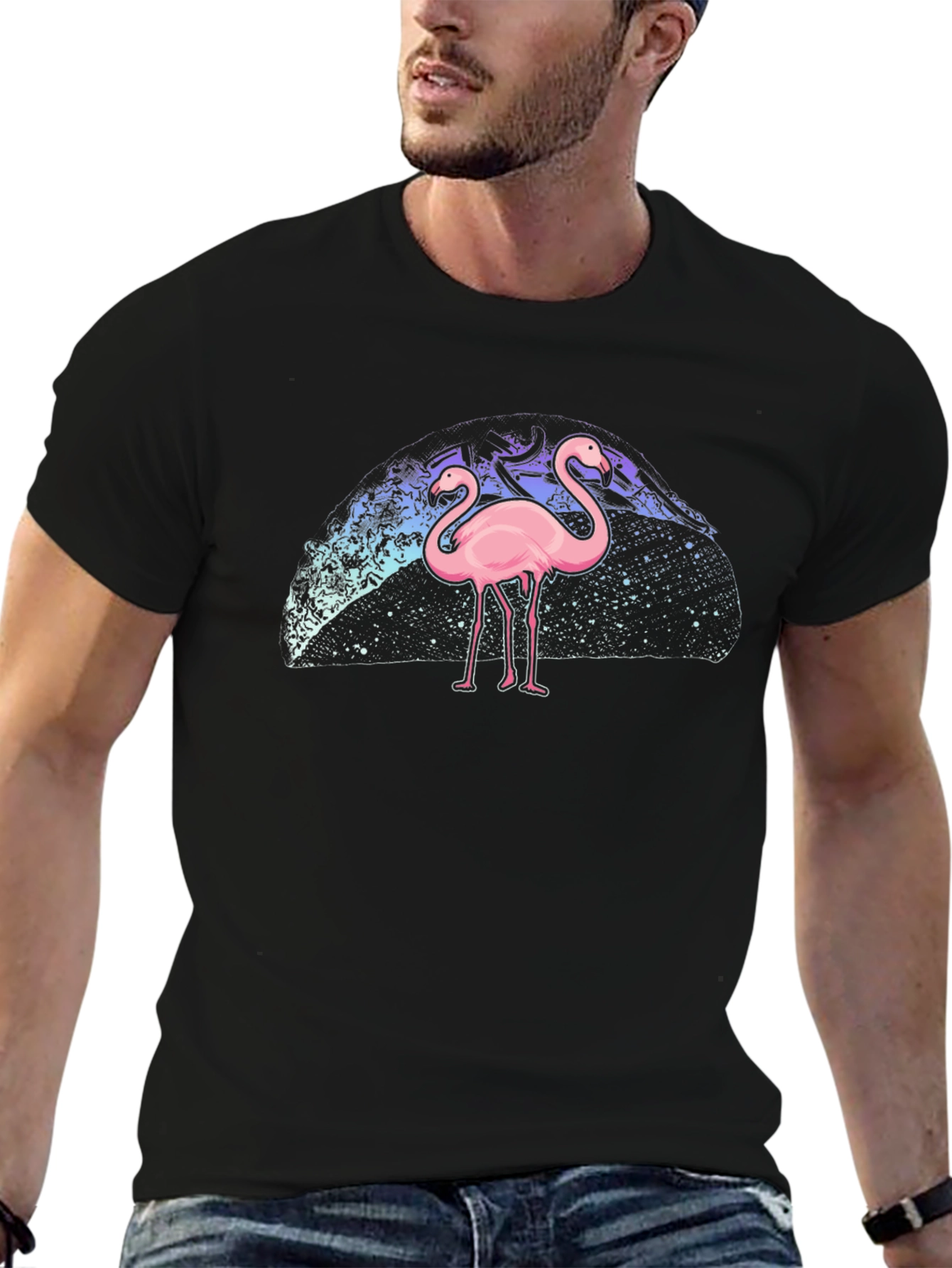 Flamingo Galaxy Print Tee
