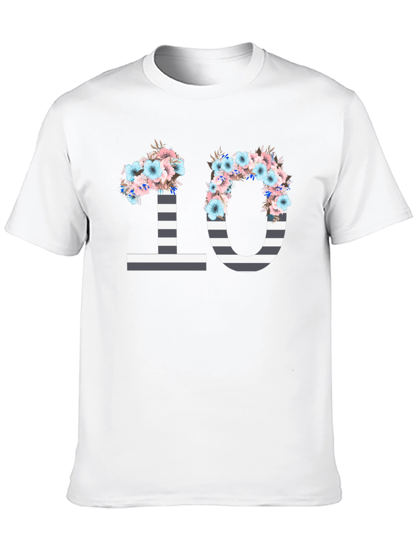 Floral Number 10 Striped T-Shirt