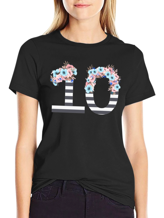 Floral Number 10 Striped T-Shirt