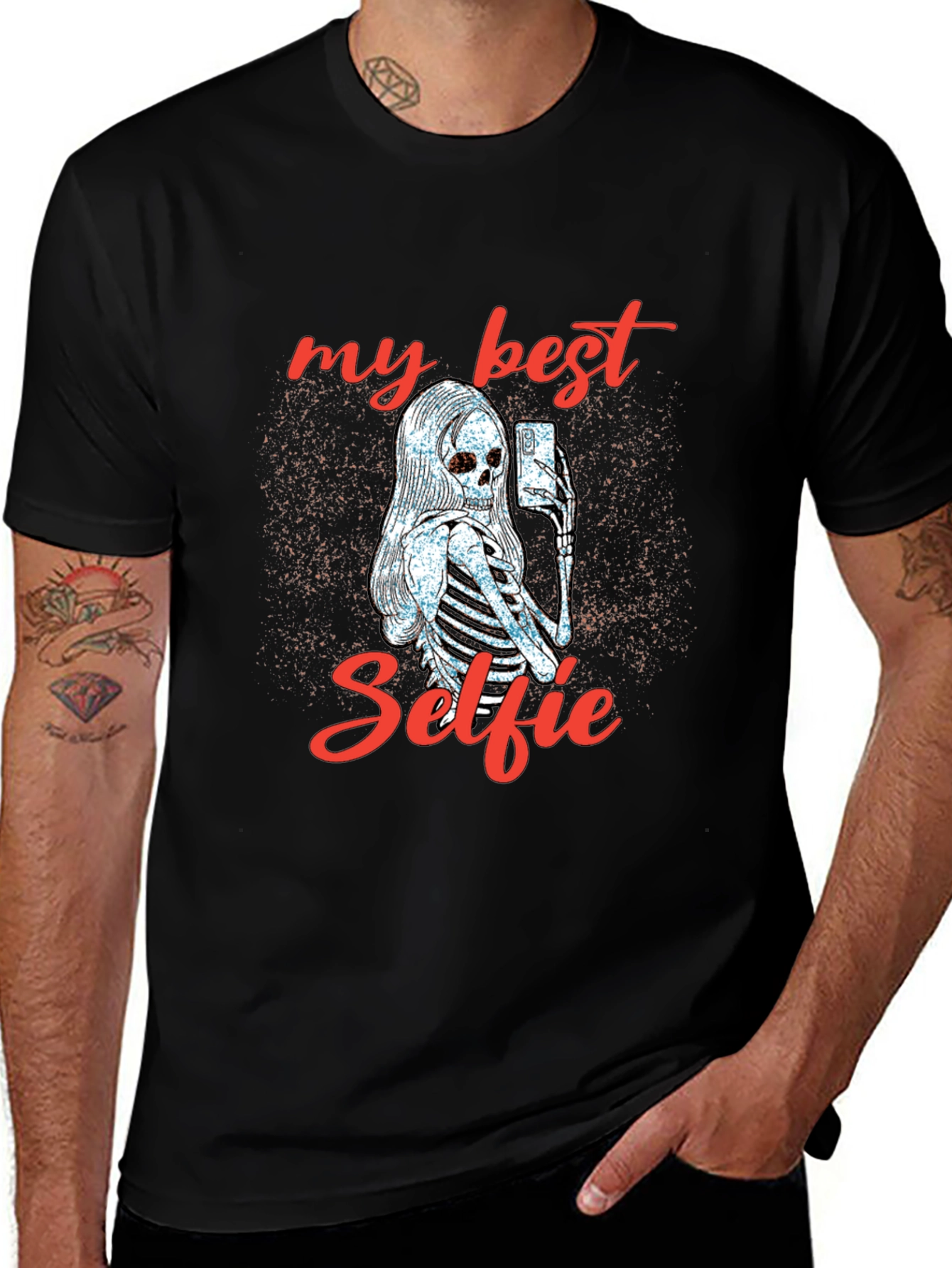 My Best Selfie Skeleton Graphic T-Shirt